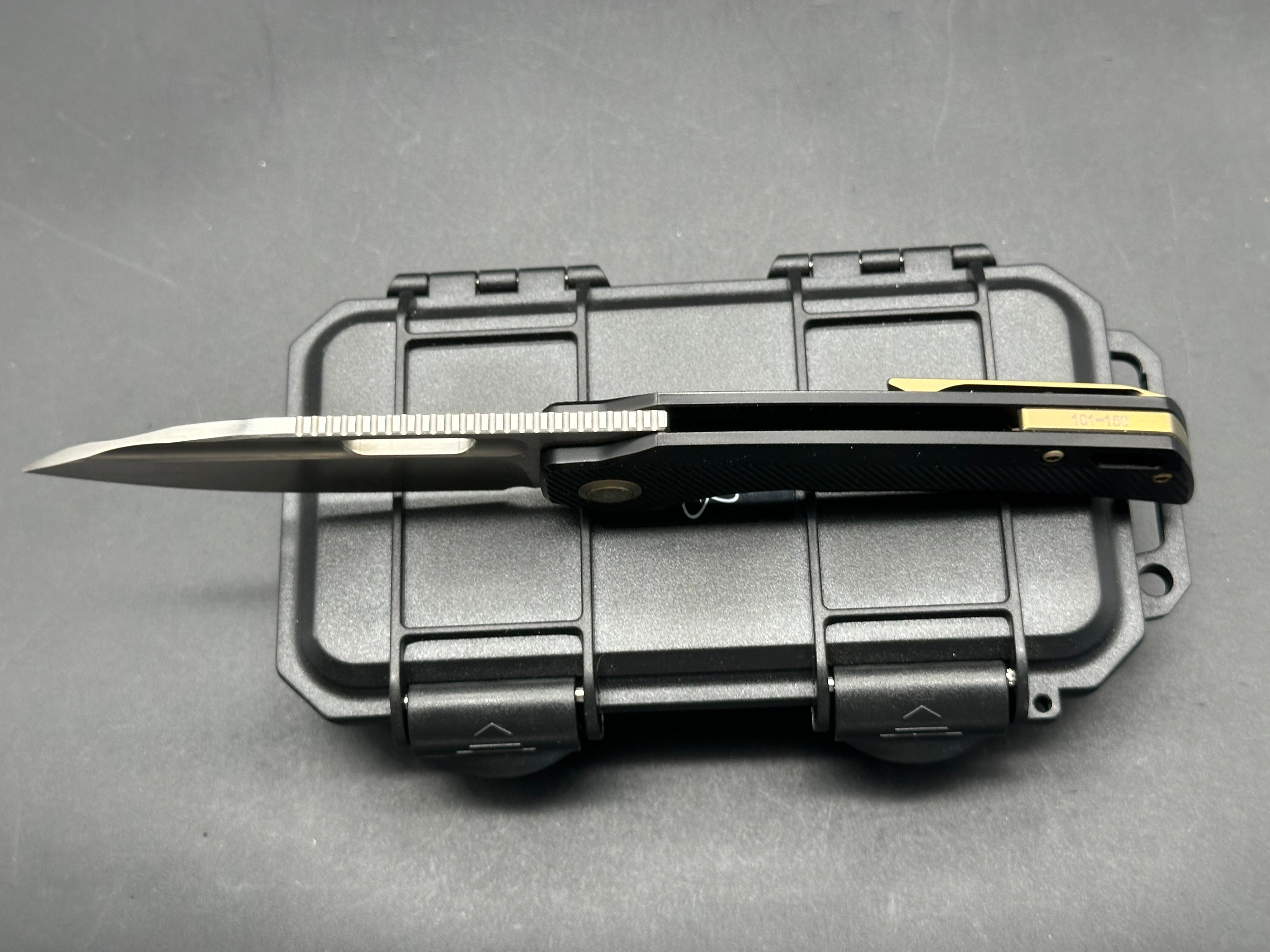 EMPEDC Nymble X V2 Titanium Folding Knife - M390 Steel Blade, Bronze Hardware - EDC Pocket Knife for Camping, Hiking & Outdoor Adventures