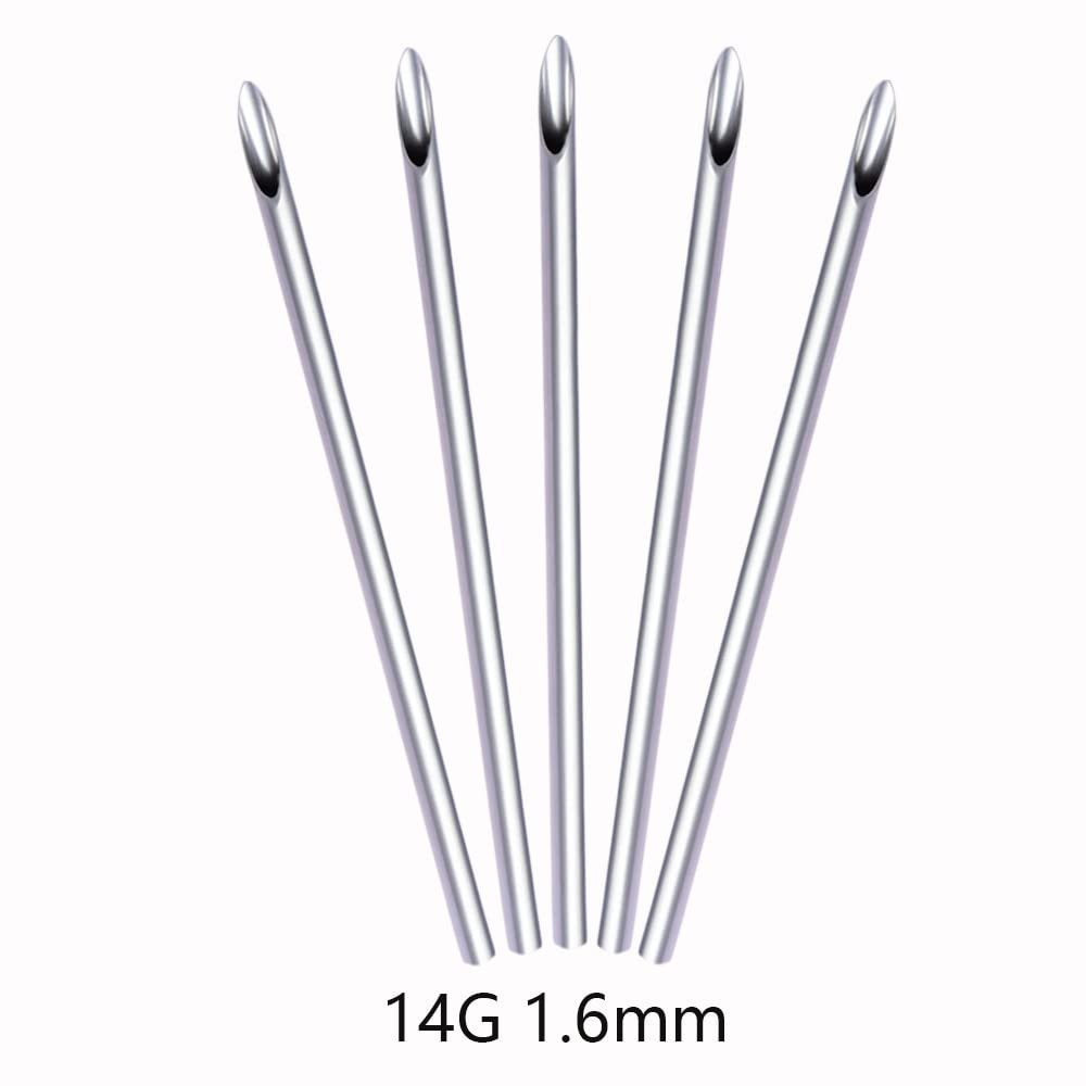 14G Sterilized Disposable Body Piercing Needles - 100 Pack Professional Tattoo & Piercing Kit for Ear, Nose, Lip - Safe Hypoallergenic Needles for Professional Artists & DIY Body Modification