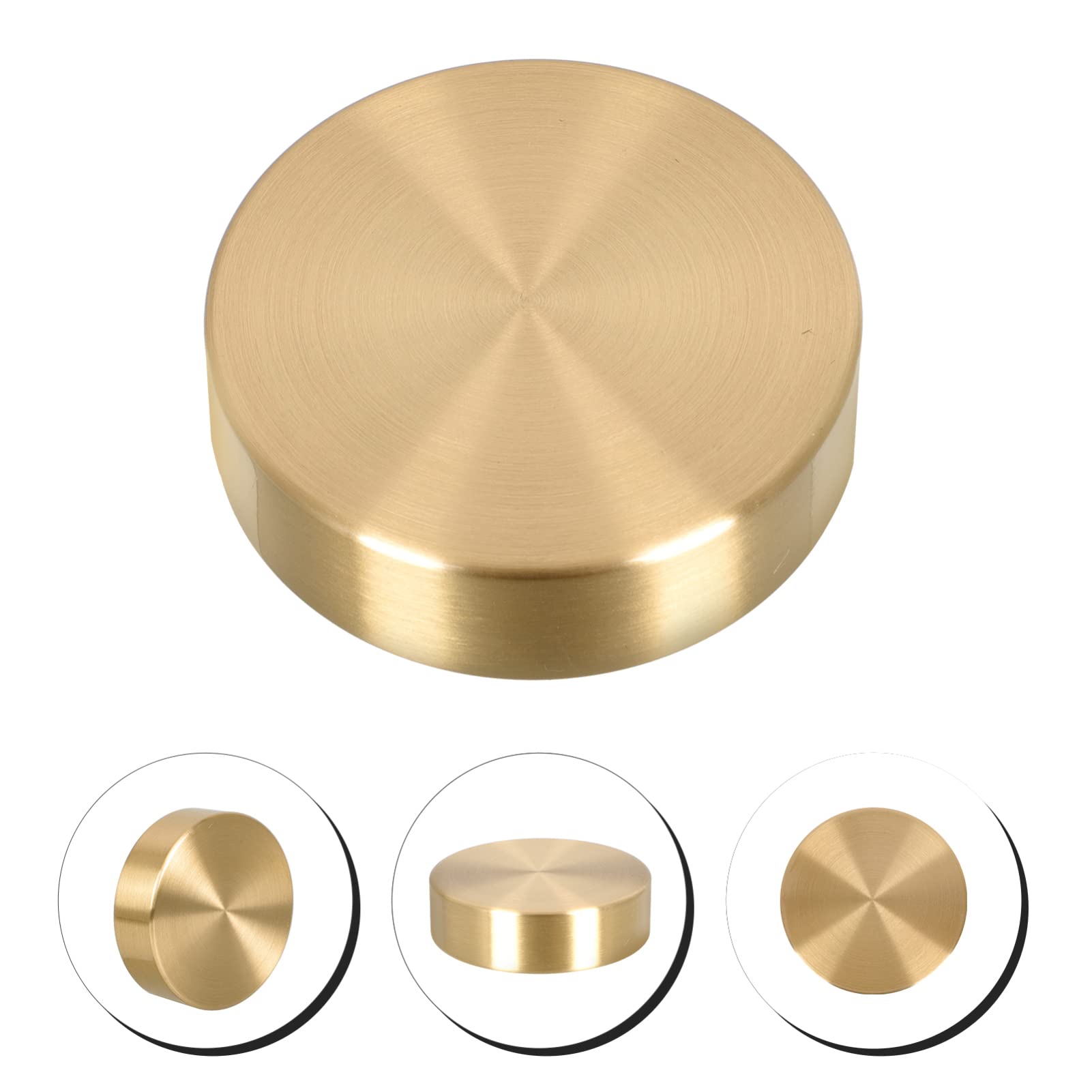 CORHAD 2-Piece Round Brass Paperweight Set - Gold Desk Decor for Office & Home - Perfect for Art, Documents, and Stationery Organization