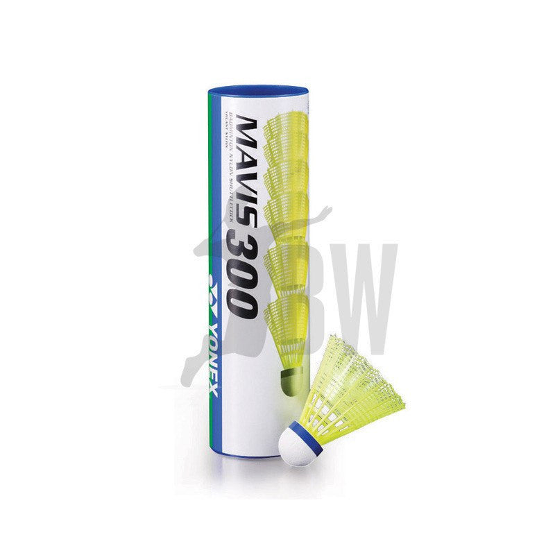 Yonex Mavis 300 Nylon Badminton Shuttlecocks - Yellow, Medium Speed (Pack of 6) | Durable & Consistent Flight for Recreational Play, Training & Casual Matches