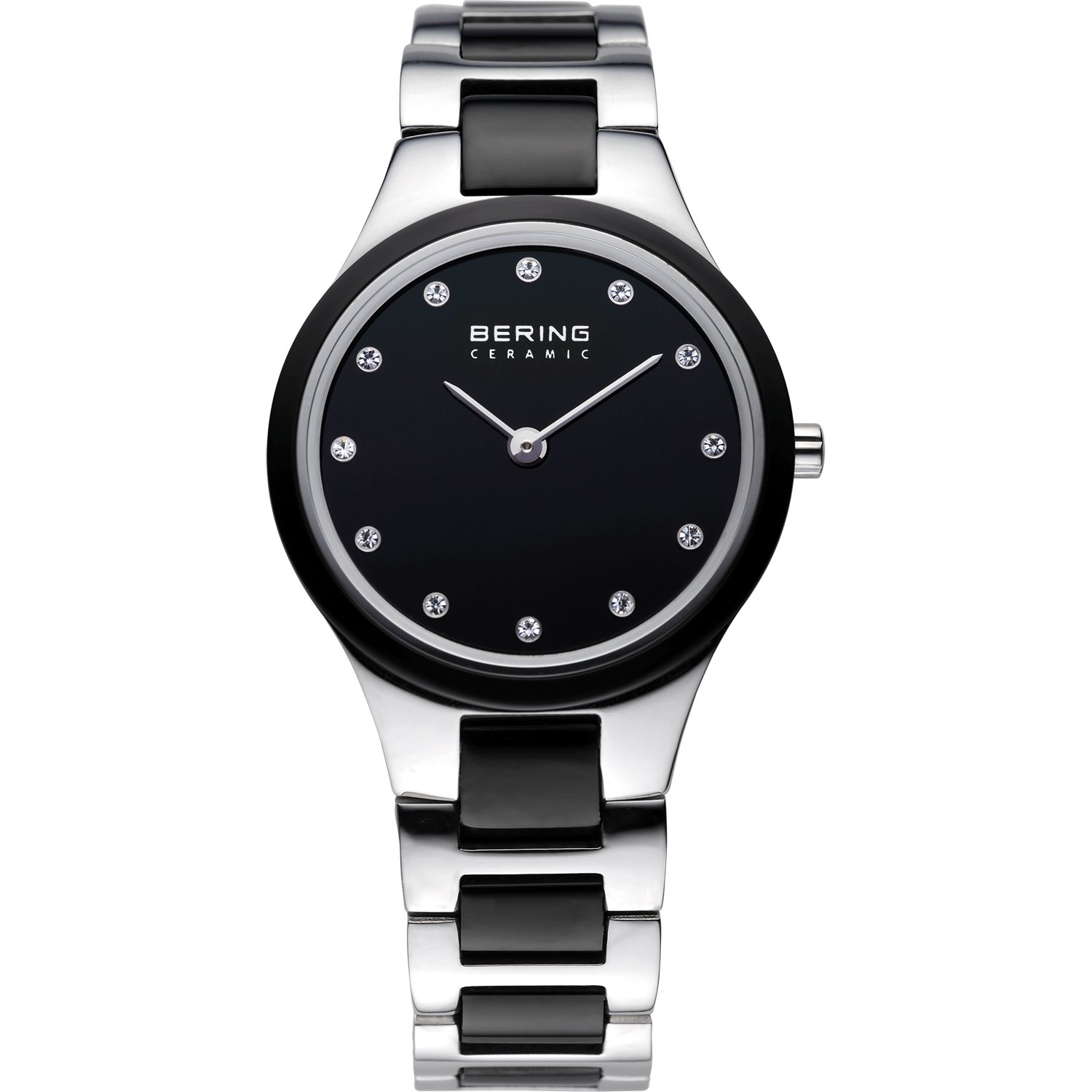 BERING Women's Ceramic Analog Quartz Watch - Stainless Steel & Ceramic Bracelet, Sapphire Crystal, Silver (Model 32327-742) | Elegant Dress Watch for Business, Parties & Special Occasions