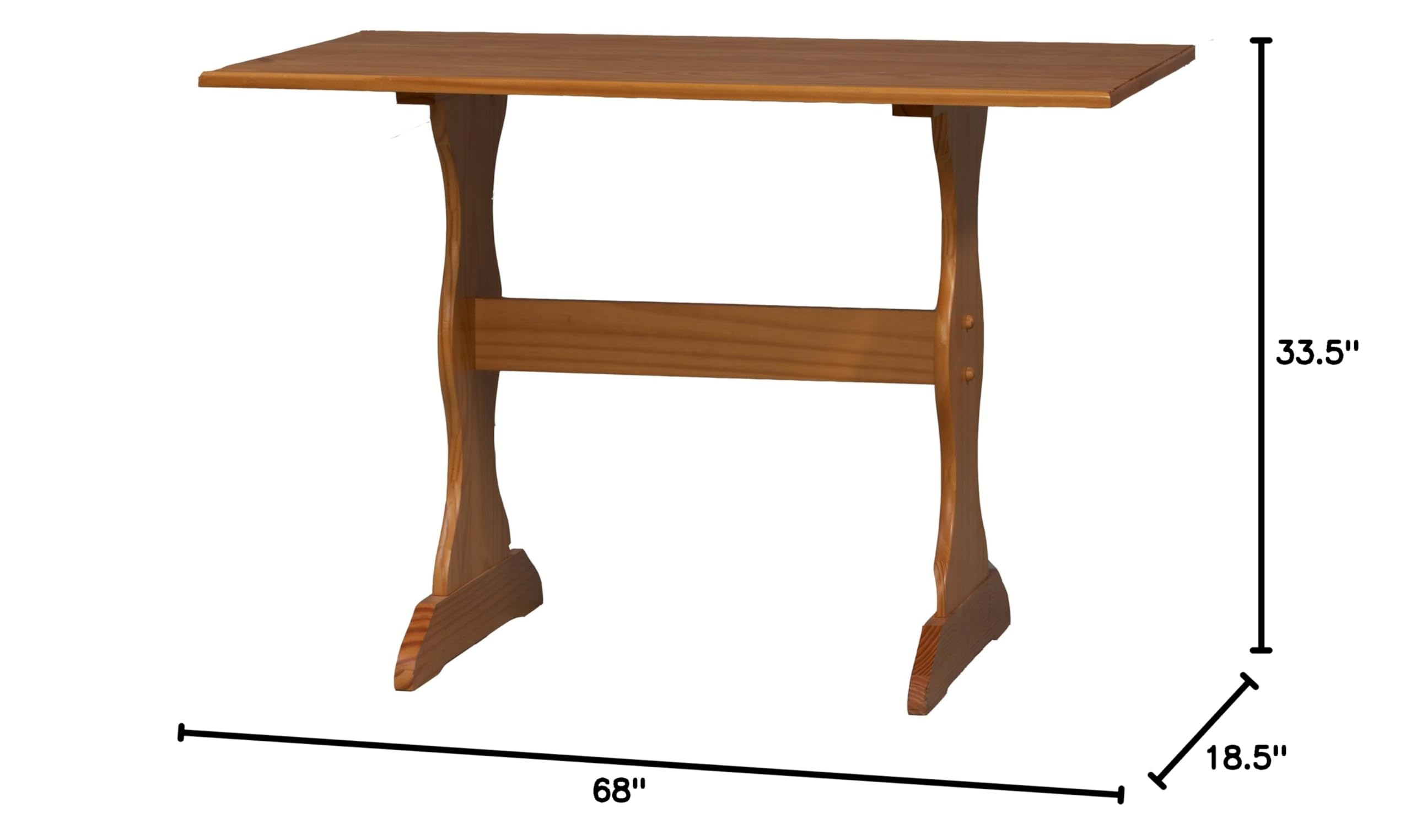 Linon Chelsea Kitchen Nook Corner Unit and Table - Natural Pine Wood Dining Set for Small Spaces | Breakfast Nook, Apartment Kitchen, Cozy Dining Corner