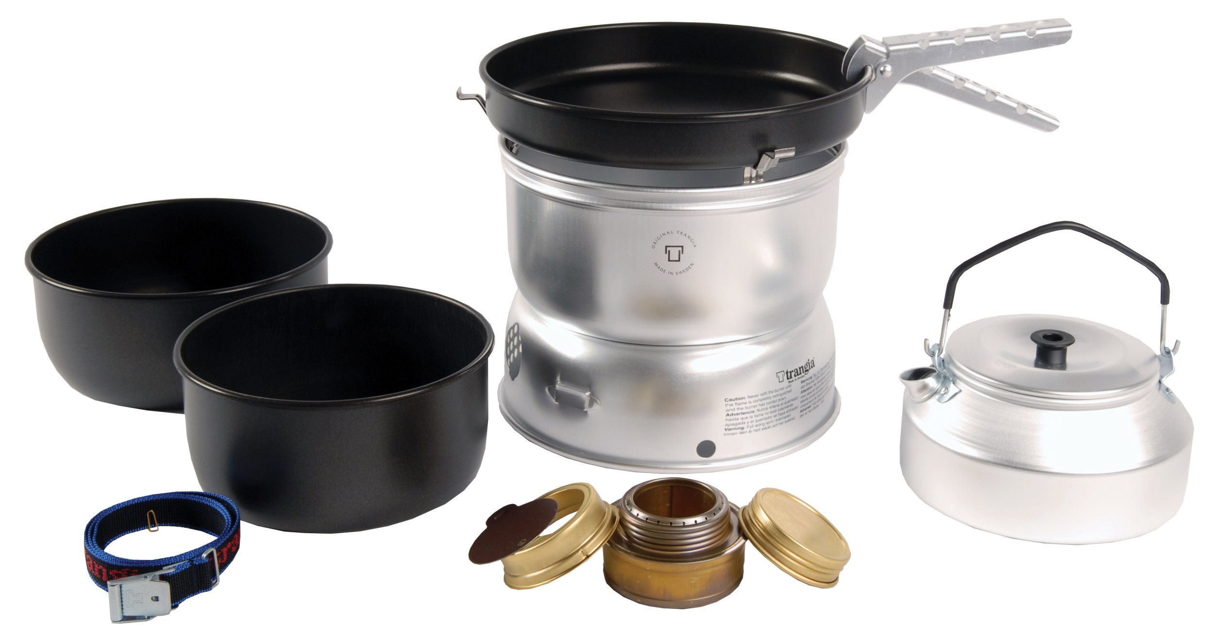 TRANGIA 25-6 Non Stick Camping Cookware Set with Kettle - Lightweight Aluminum Outdoor Cooking Kit for Backpacking, Hiking & Camping Trips - Perfect for Boiling Water & Cooking Meals in Wilderness