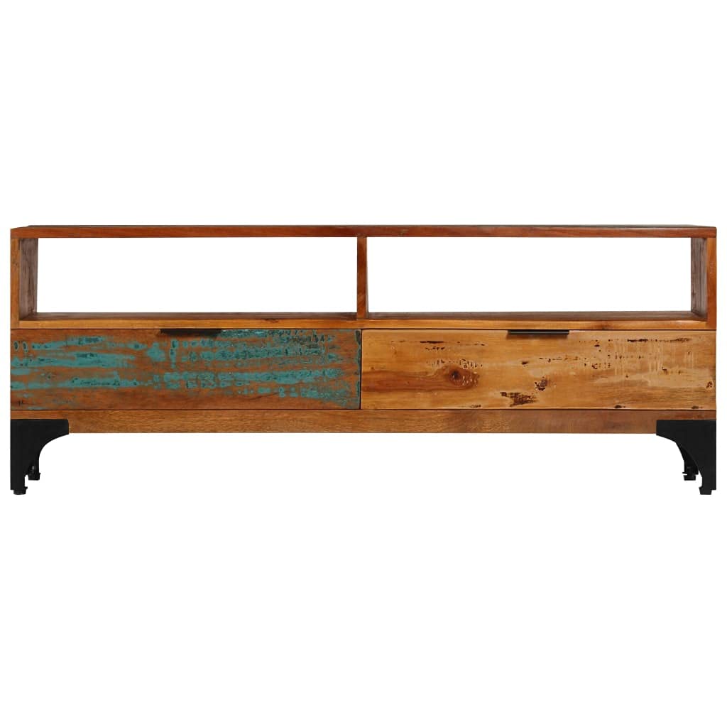 Vintage Reclaimed Wood TV Stand with 2 Drawers & 2 Compartments - 46.5