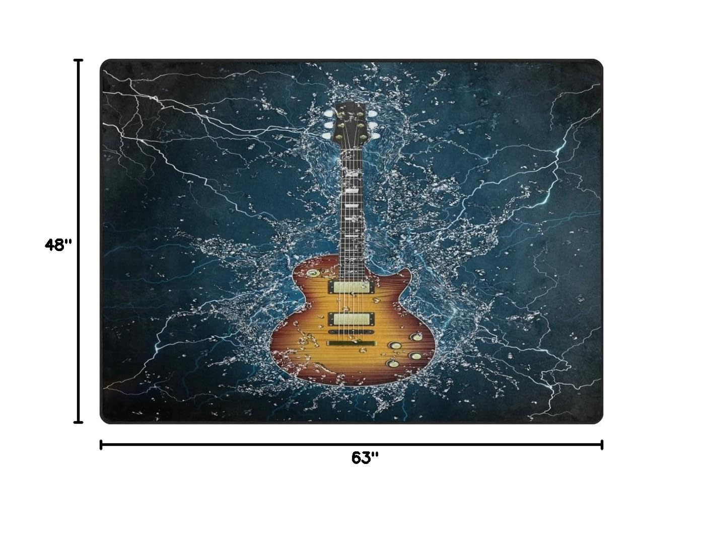 ALAZA Electric Guitar Design Abstract Area Rug - 5'3