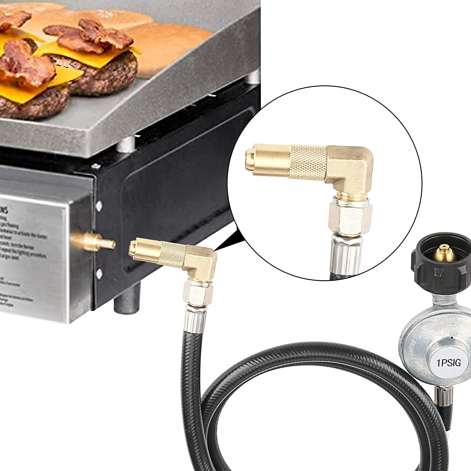 Uniflasy 5 Feet Propane Adapter Hose with Regulator for 17
