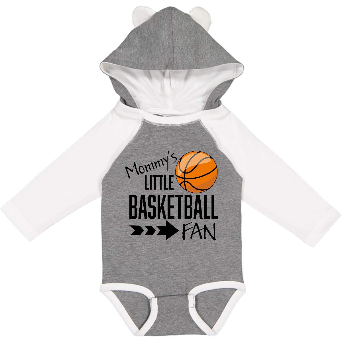 Inktastic Mommy's Little Basketball Fan Baby Long Sleeve Creeper - Soft Cotton Bodysuit for Infants & Toddlers - Perfect for Game Day, Playtime & Family Photos