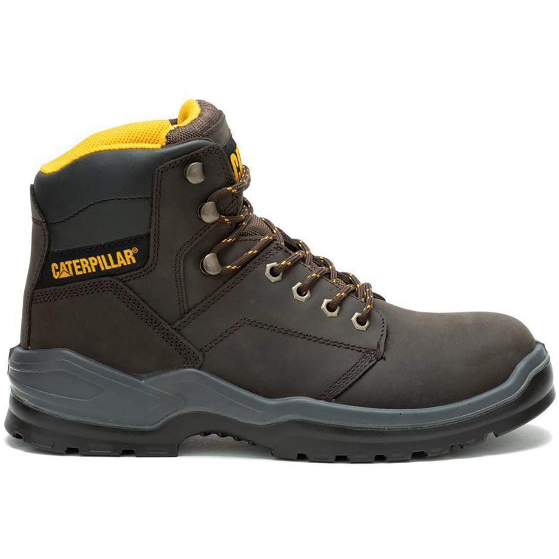 Striver Men's Steel Toe Work Boots - Brown Leather Safety Shoes for Construction & Outdoor Work | OSHA Compliant, Slip Resistant