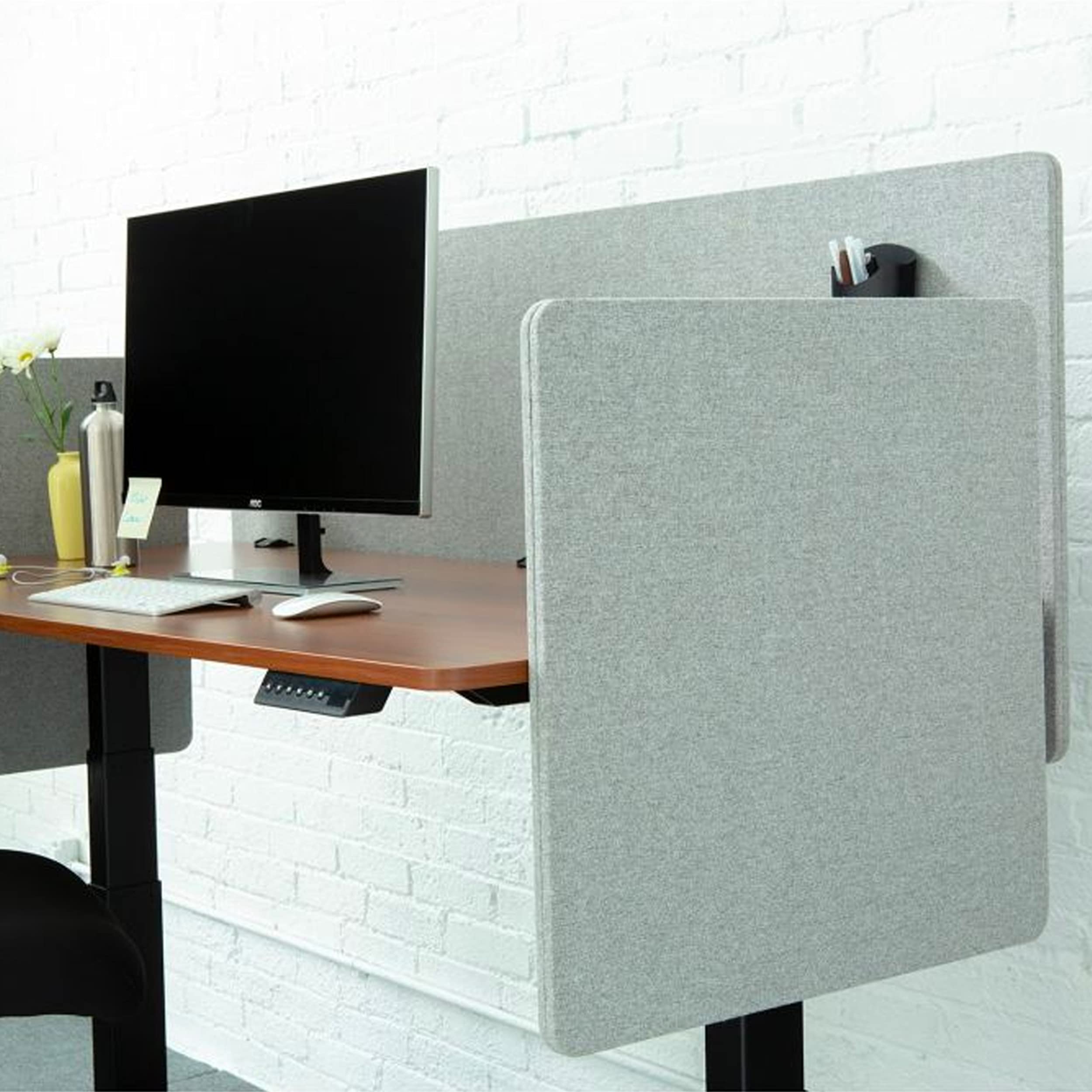 Refocus Clamp-On Acoustic Desk Divider Privacy Panel - 47.25