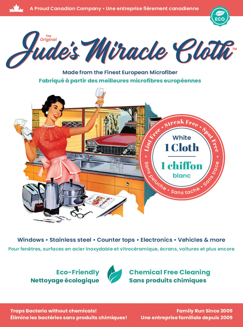 Jude's Miracle Cloth - Super Absorbent Microfiber Cleaning Cloth for Kitchen, Car, Glass & Electronics | Streak-Free, Reusable & Eco-Friendly