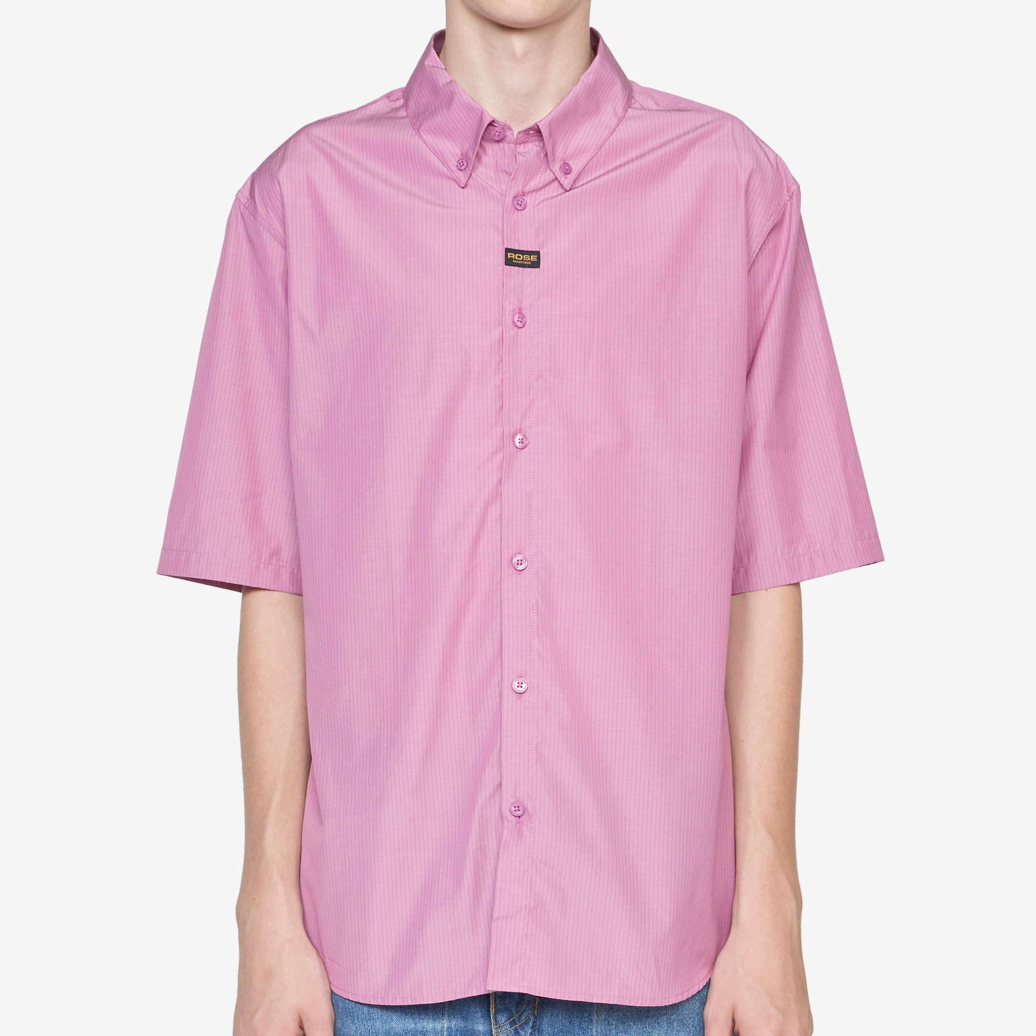 Men's Casual Short Sleeve Button Down Shirt - Purple & Black Striped Pattern - Perfect for Summer Outings, Beach Vacations and Casual Office Wear