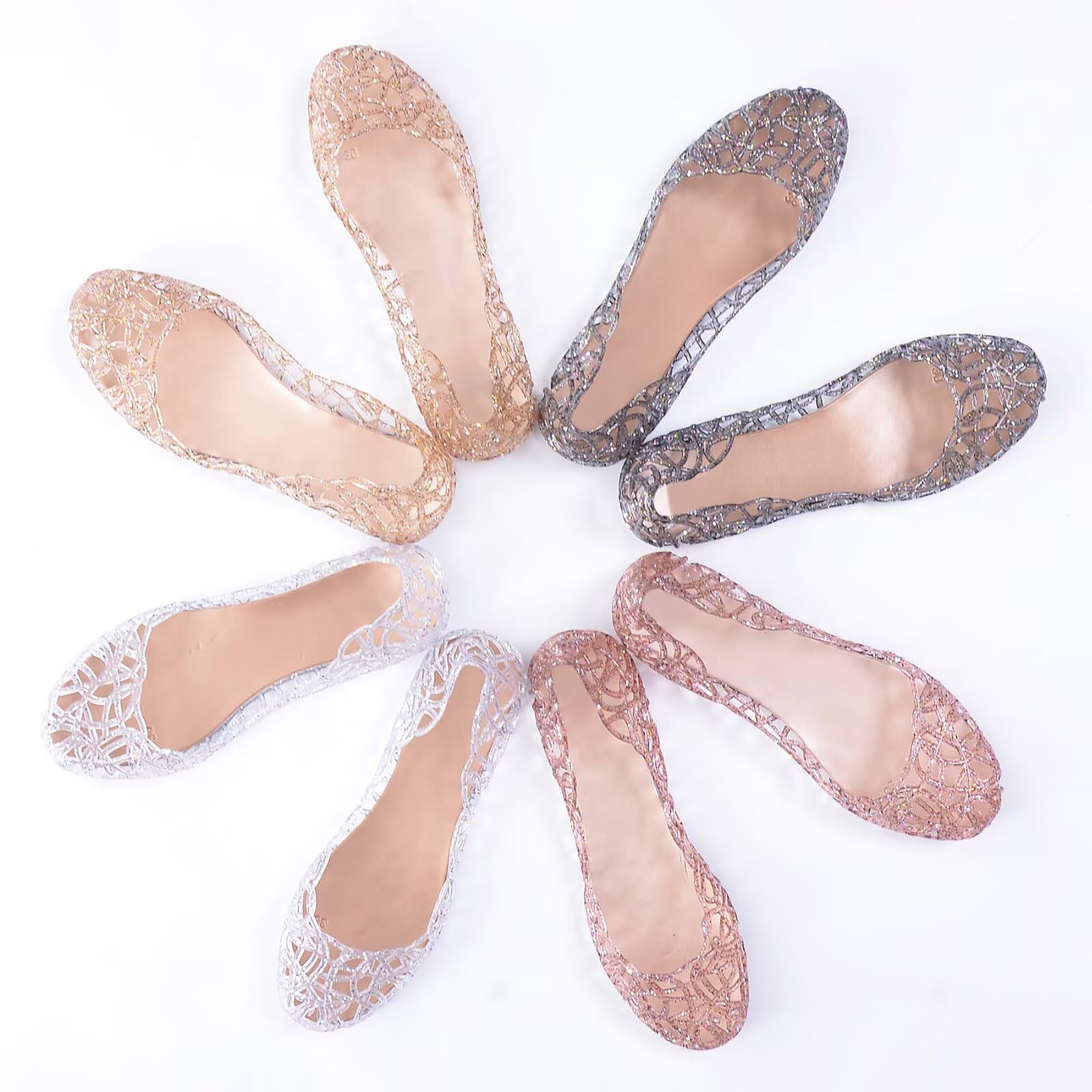 Stunning Women's Jelly Sandals - Slip On Crystal Clear Beach Shoes, Soft Hollow Ballet Flats for Summer | Perfect for Poolside, Beach Vacations & Casual Outings