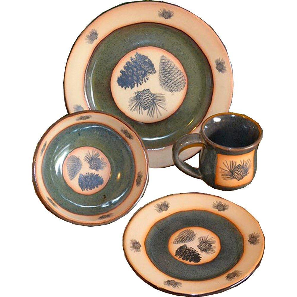 Premium Pinecone Dinnerware Set - 16-Piece Porcelain Tableware for Elegant Dining | Perfect for Dinner Parties, Holidays & Everyday Use