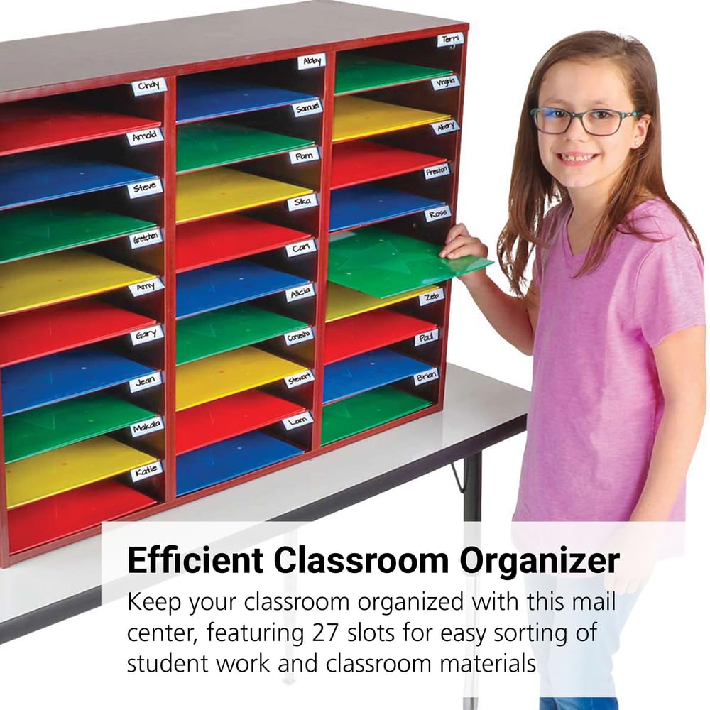 Really Good Stuff Classroom Oak Mail Center - 27 Slots, 32