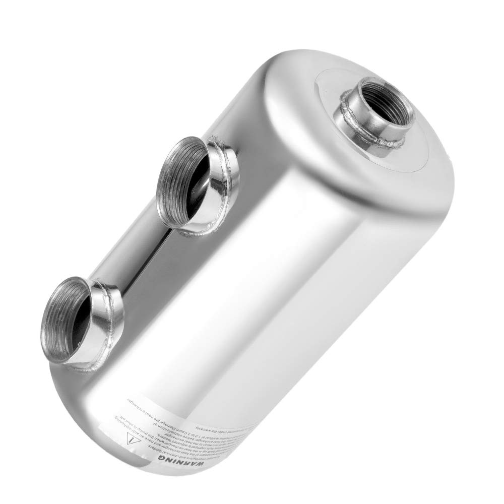 Gdrasuya10 304 Stainless Steel Pool Heat Exchanger - 135K BTU Smart-Heat Tube Shell Design for Sauna & Swimming Pools | Quick Installation, Whole Body Heating Solution | Perfect for Spa, Hot Tub & Home Wellness Systems