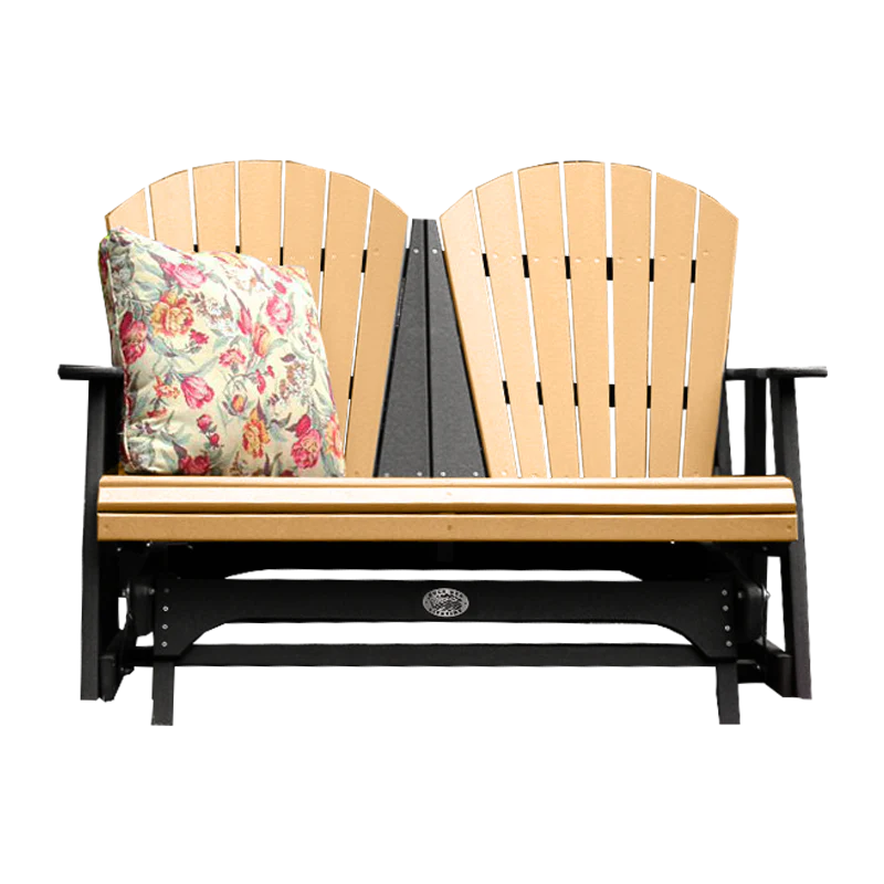 Buck USA Fan Back Outdoor Double Glider Chair - Comfortable Patio Rocking Chair for Porch, Garden & Backyard Relaxation | Perfect for Reading, Sunbathing & Outdoor Lounging | FF FBDG