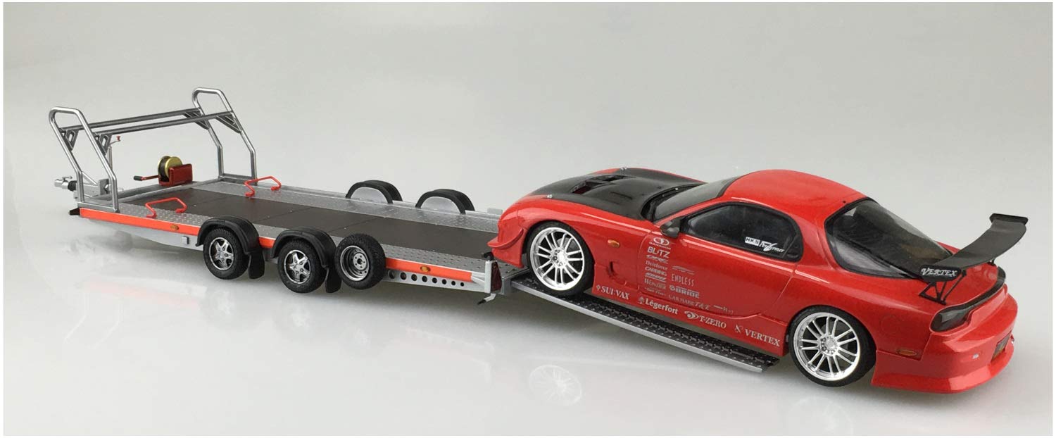 Aoshima Brian James Trailers A4 Transporter 1:24 Scale Diecast Model Car Kit - Perfect for Collectors, Hobbyists & DIY Enthusiasts