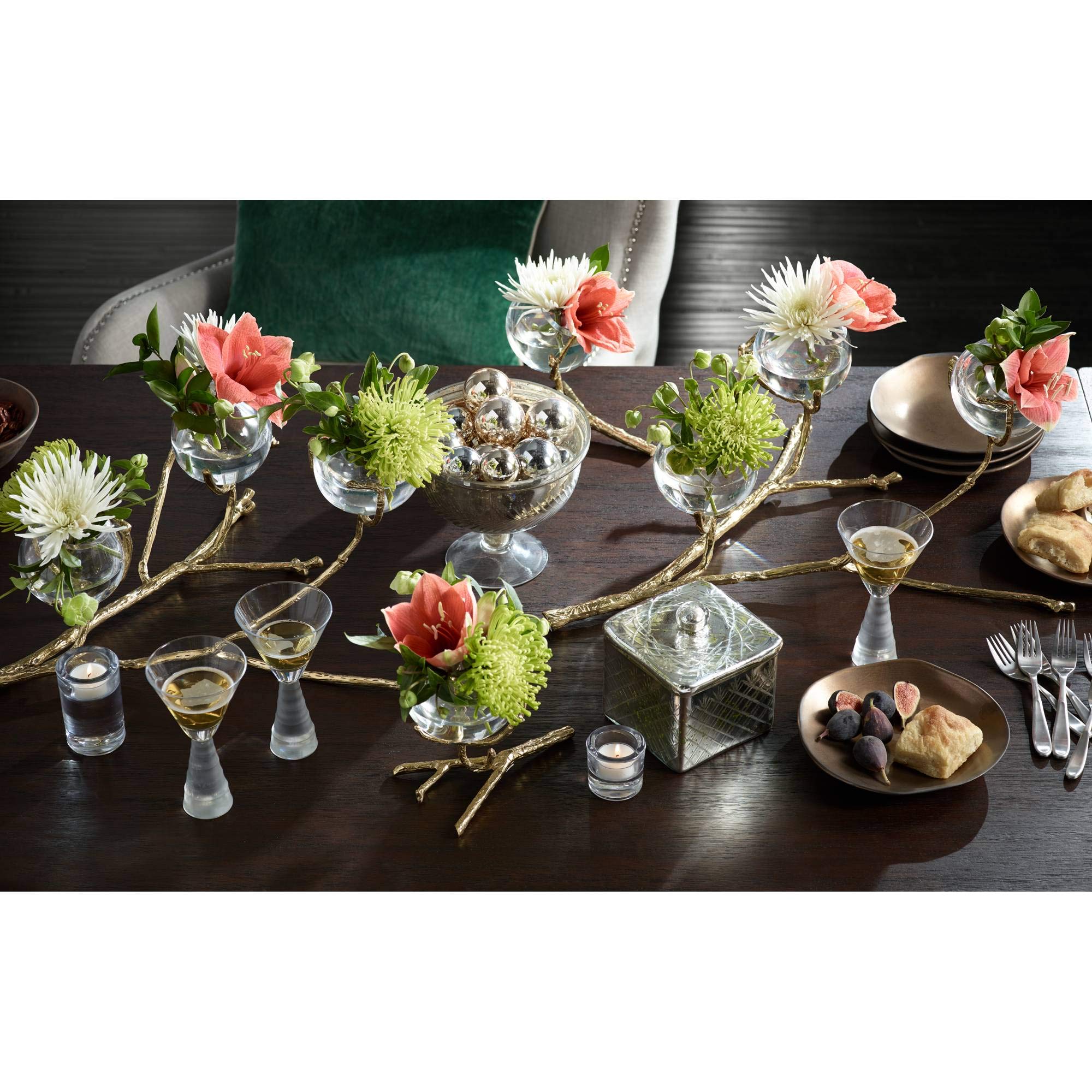 Global Views Twig 3 Vase Holder - Elegant Brass Home Decor for Living Room, Dining Table & Shelf Styling