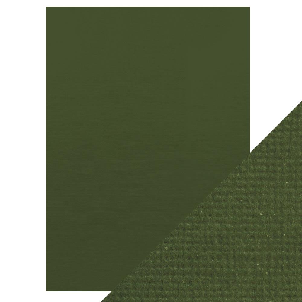 Premium Classic Avocado Green Woven Texture A4 Craft Cards - 10 Pack (9038e) - Perfect for Scrapbooking, Greeting Cards & DIY Projects
