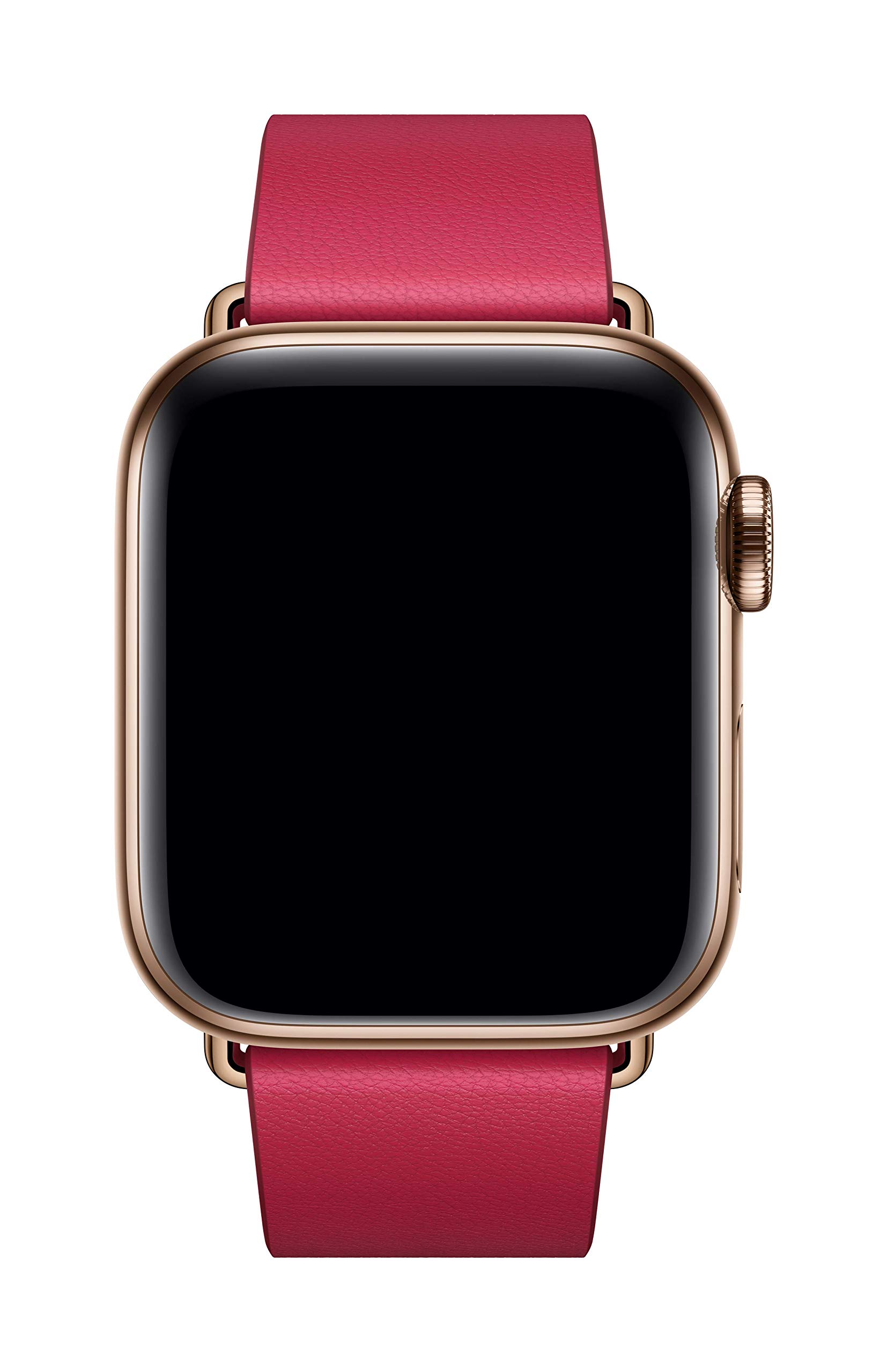 Apple Watch Band 40mm - Modern Buckle Leather Strap in Scarlet Red for Apple Watch Series 9/8/7/SE - Large Size - Premium Replacement Wristband for Workout, Office & Everyday Wear
