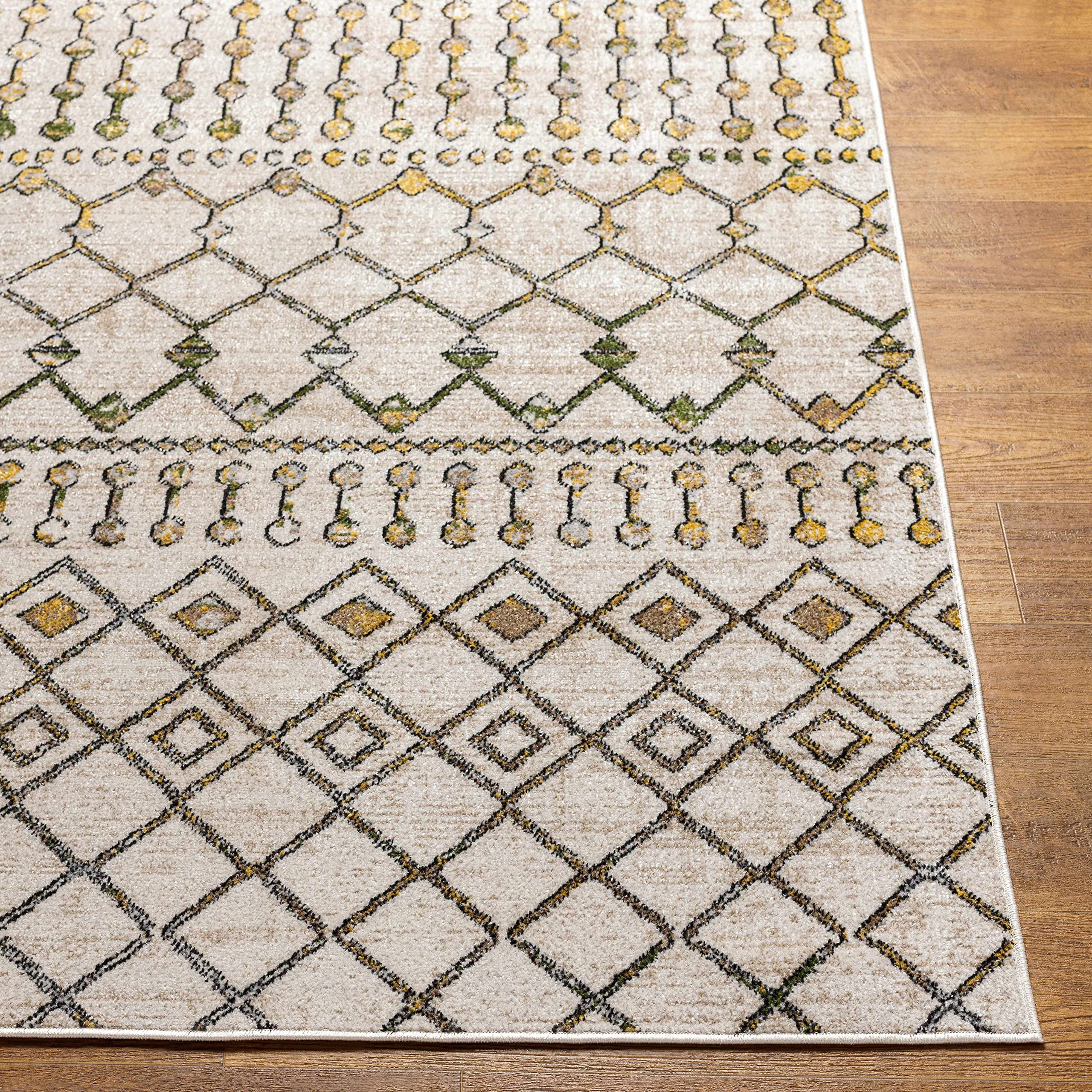 Machine Washable Area Rug for Living Room & Bedroom - 5'3