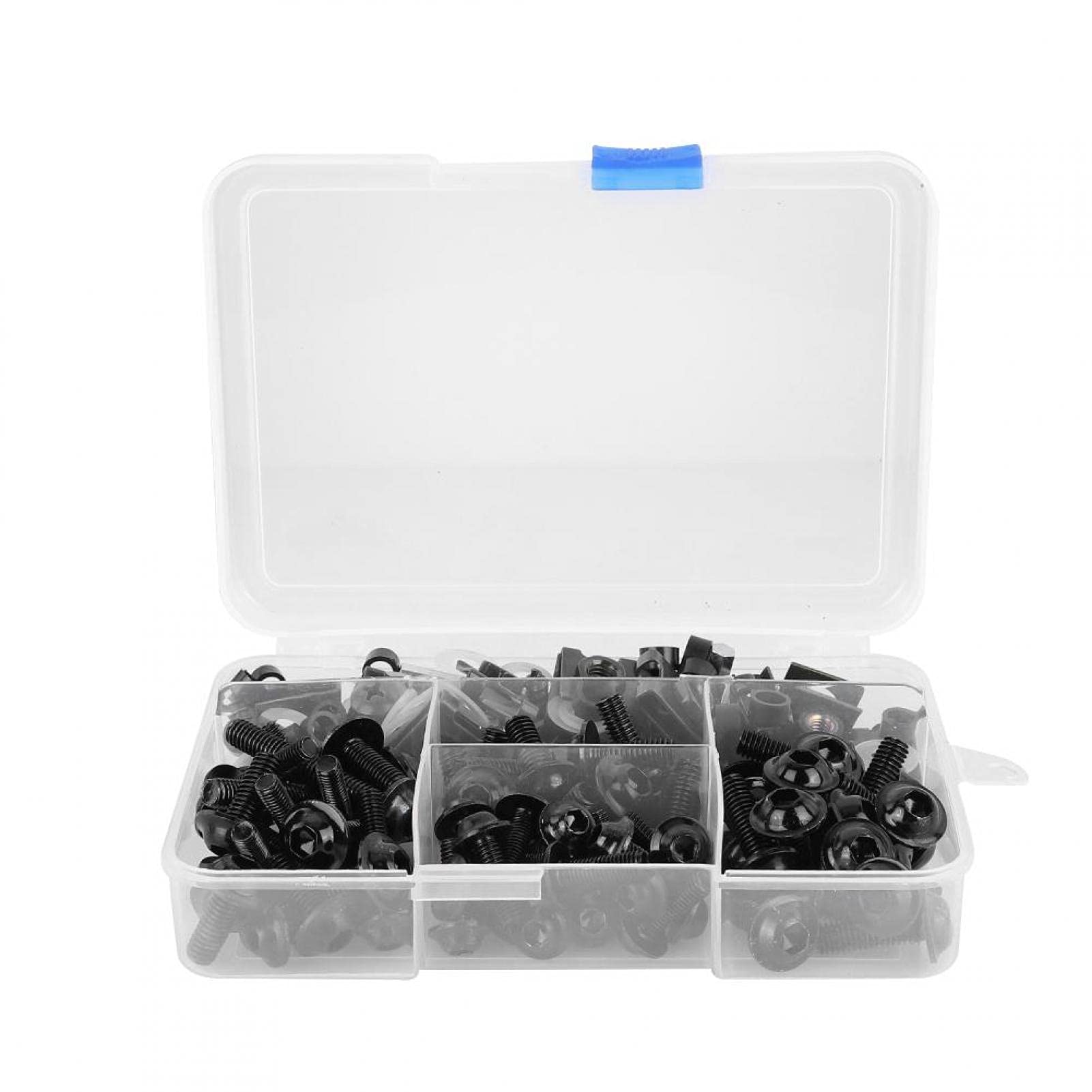 Universal M5 M6 Motorcycle Fairing Bolt Kit - 177pcs Aluminium Screws for Sportbikes & Racing Bikes
