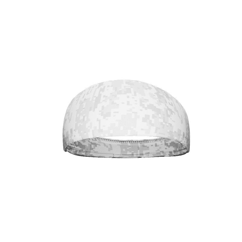 White Digital Camo Headband for Men & Women - Tactical Sports Headband for Running, Workout, Hiking & Outdoor Activities