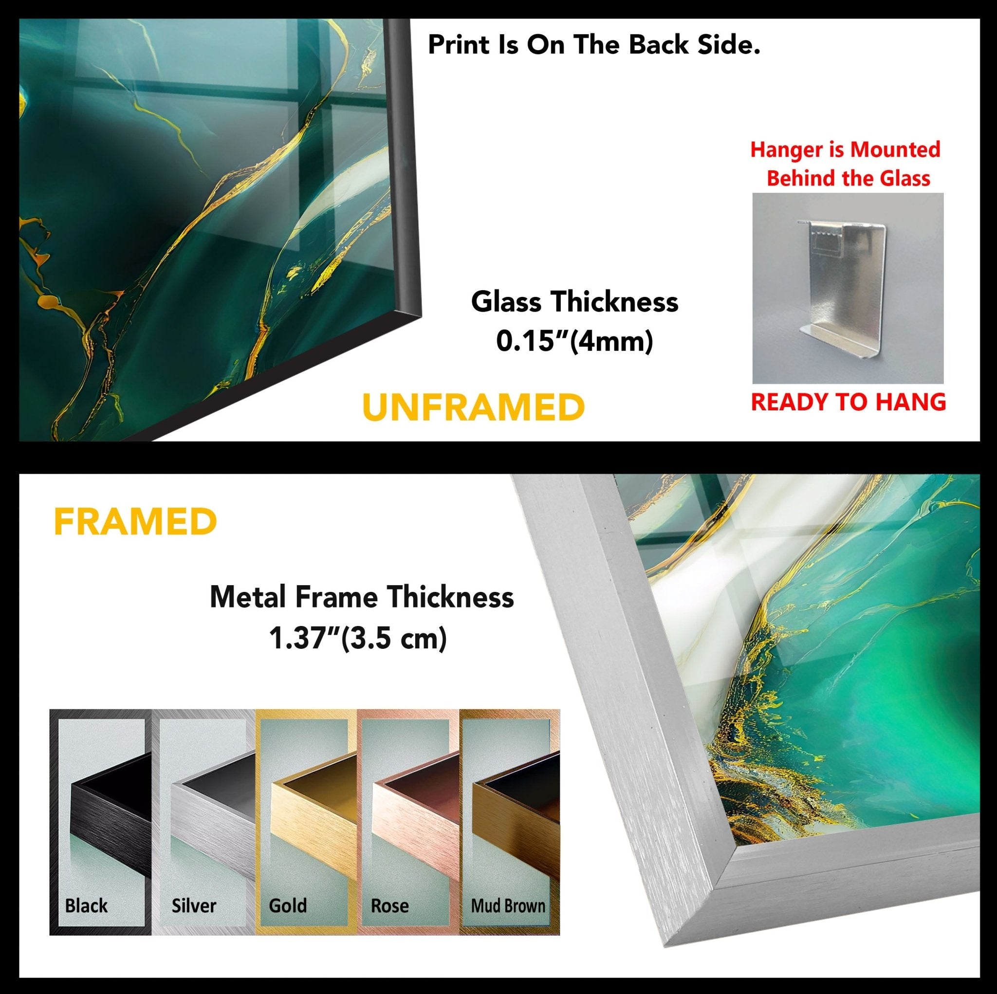 Abstract Green Marble Glass Wall Art - Modern Home Decor for Living Room, Bedroom & Office - Handmade Glass Mosaic Artwork - Unique Gift Idea for Housewarming & Wedding