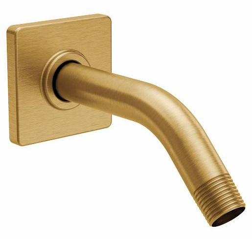 Moen S133BG 90 Degree Shower Arm and Flange in Brushed Gold - Perfect for Bathroom Renovations and Modern Shower Installations