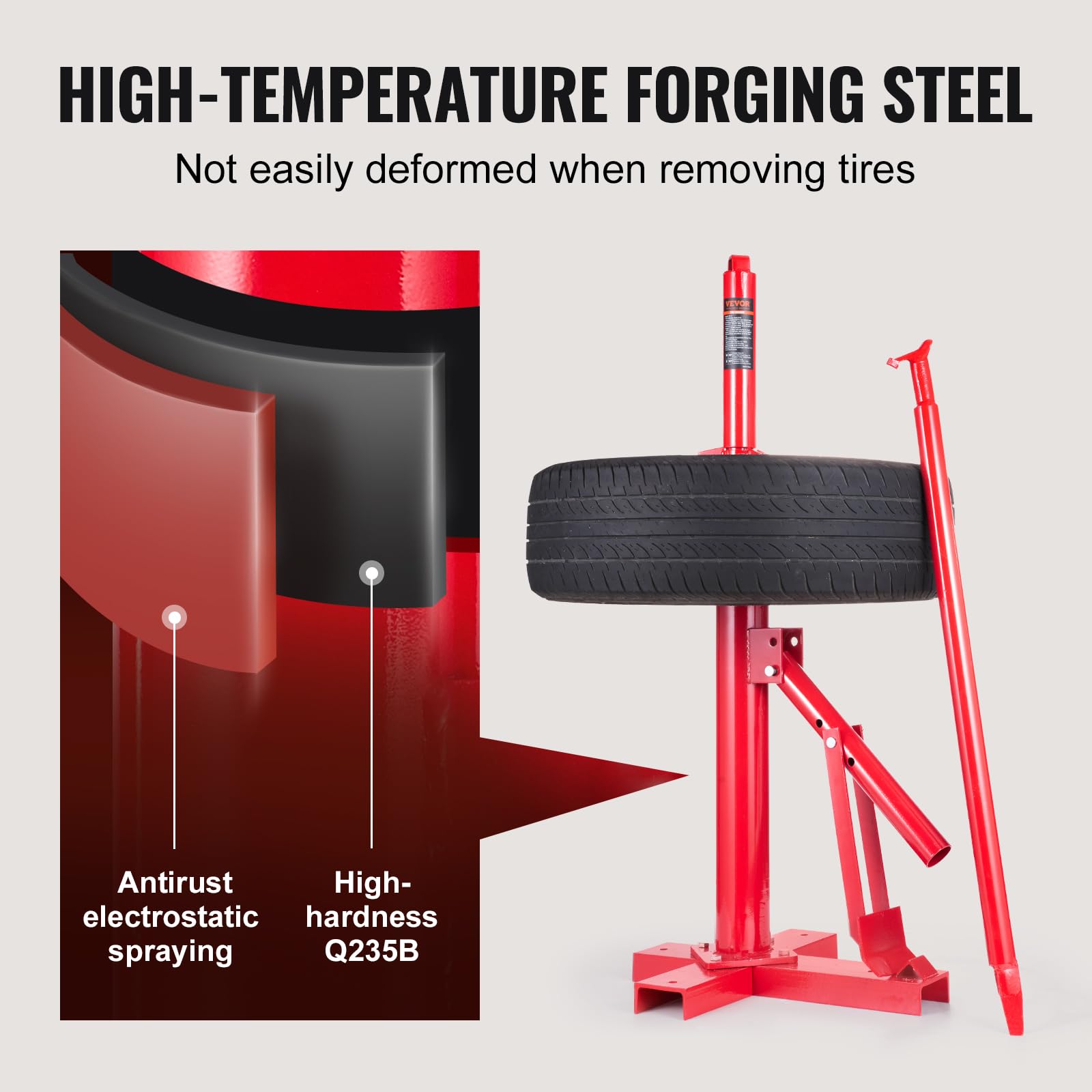VEVOR Manual Tire Changer with Bead Breaker - Portable Hand Tool for 203-406mm (8-16 Inch) Tires - Ideal for Car, Motorcycle & ATV Tire Repair at Home or Garage