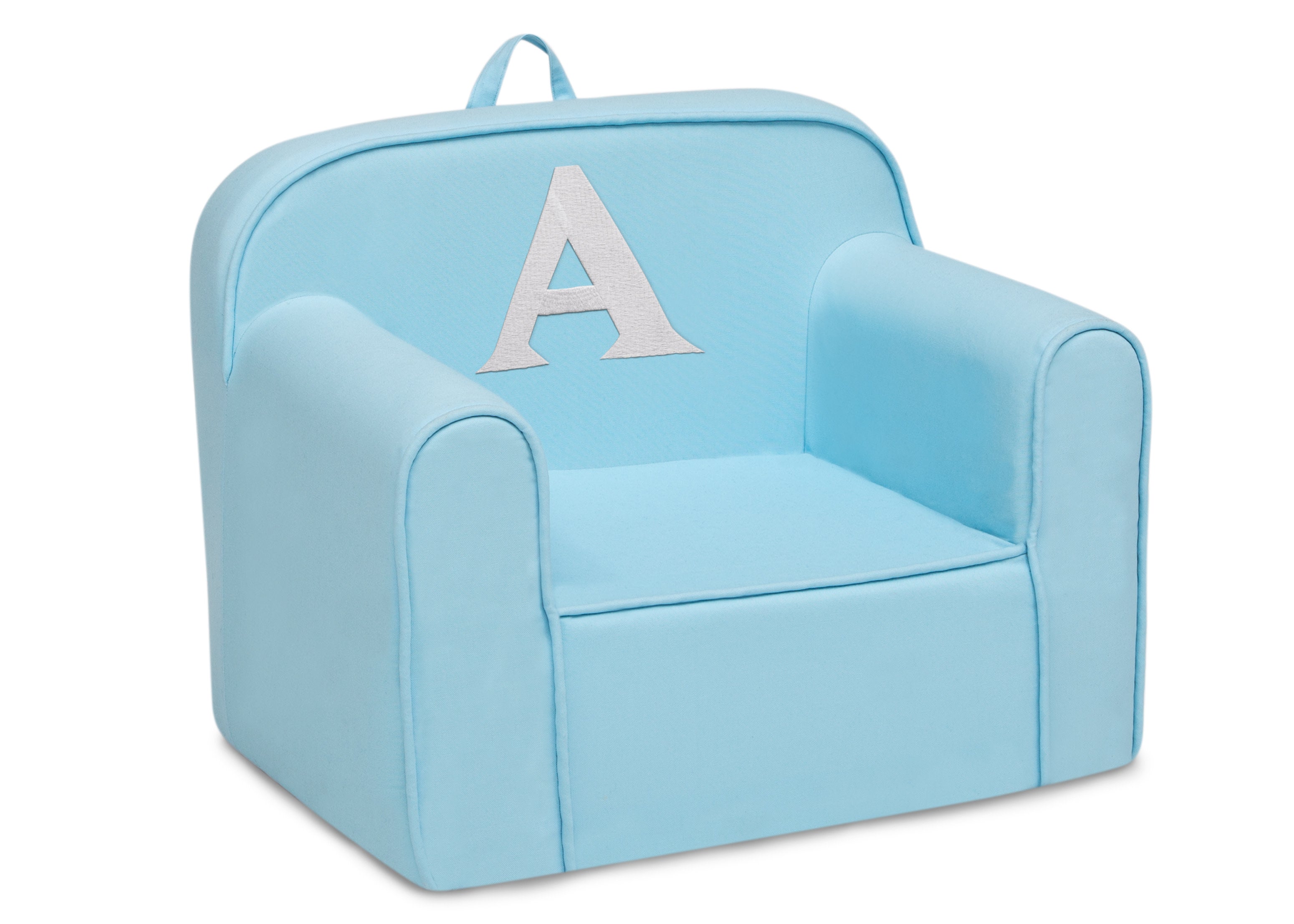 Personalized Monogram Light Blue Cozee Chair - Custom Plush Recliner for Living Room, Nursery & Office - Cozy Reading & Relaxation Seat
