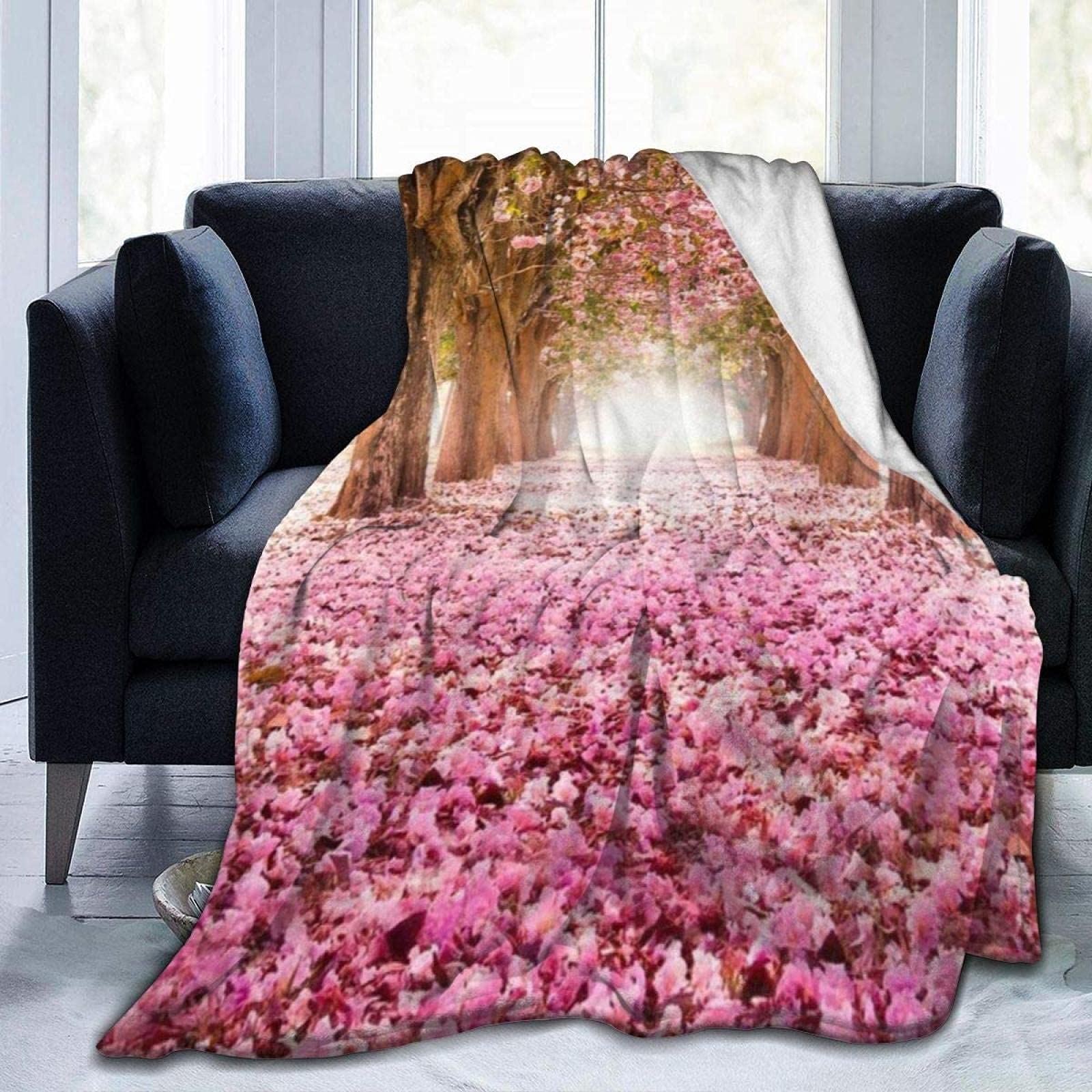 Epushow Ultra Soft Microfiber Blanket - Floral Print Lightweight Warm Throw Blanket for Bed, Sofa, Couch & Living Room - All Season Cozy Home Decor Gift