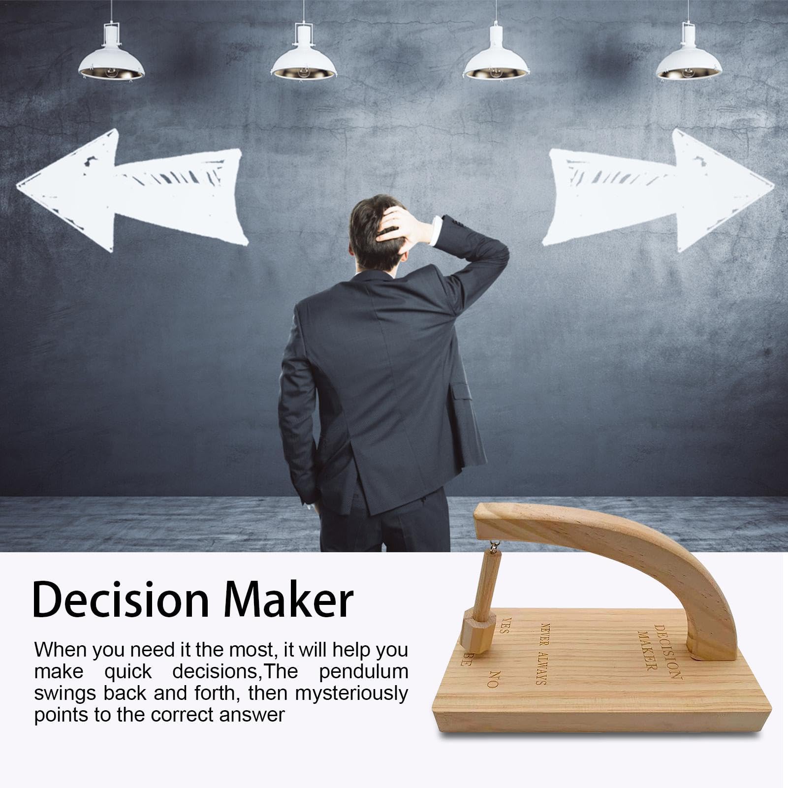 Magnetic Decision Maker Toy - Wooden Swing Pendulum for Indecisive Moments | Fun & Stress-Relief Gift for Office, Home, or Party Games