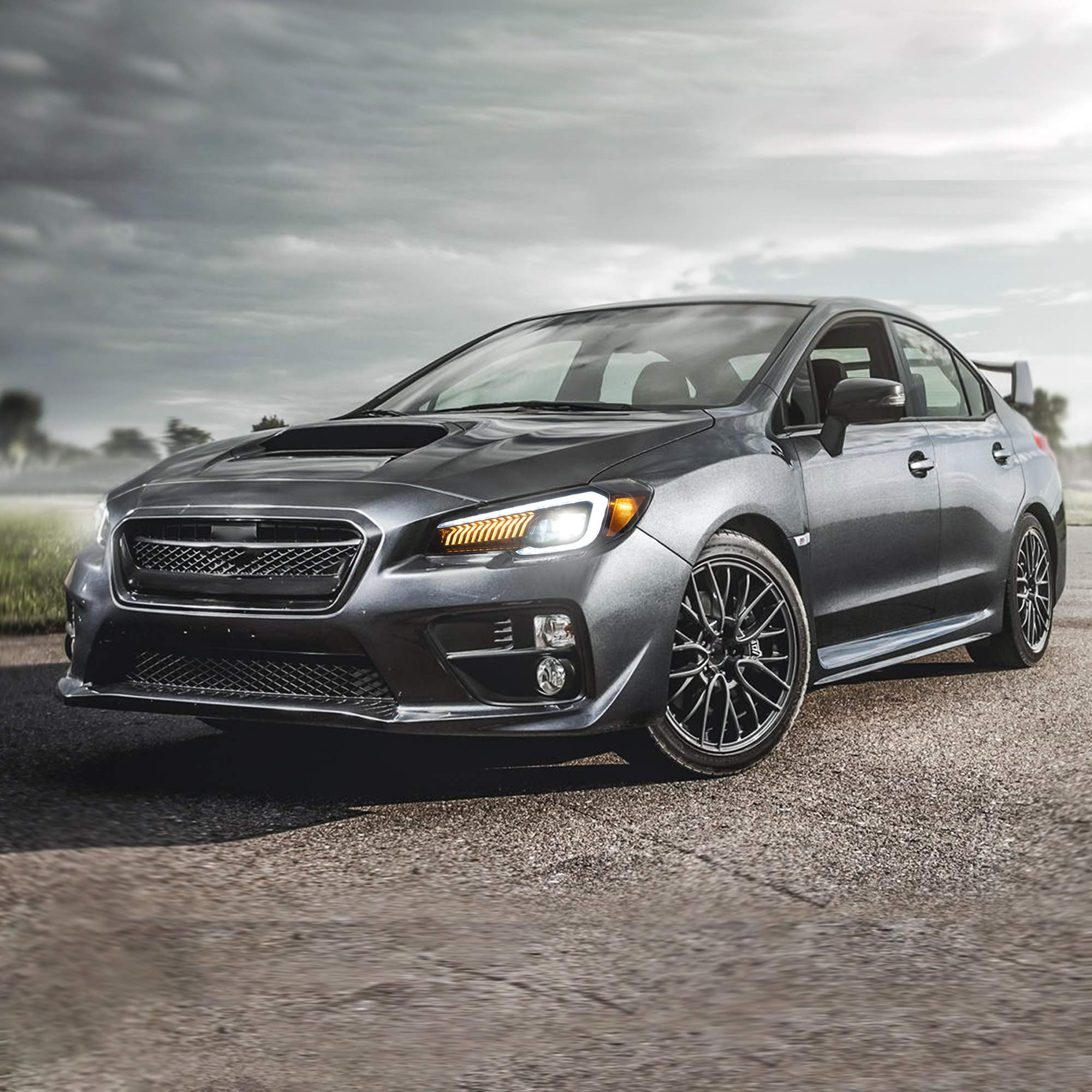 VLAND LED Headlights for 2015-2021 Subaru WRX & STI (Limited/Base/Premium) - High Brightness, Amber Reflector, Welcome Running Lights - Upgrade Your Night Driving (Not Compatible with LED/AFS/SRH Models)