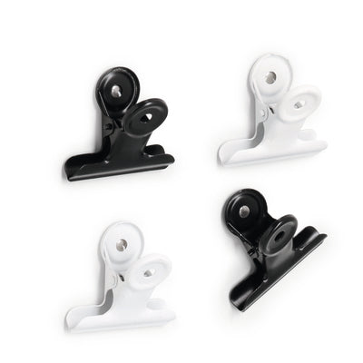4pcs Metal Magnet Clips Set - Black & White for Fridge, Office, Kitchen & Home Organization