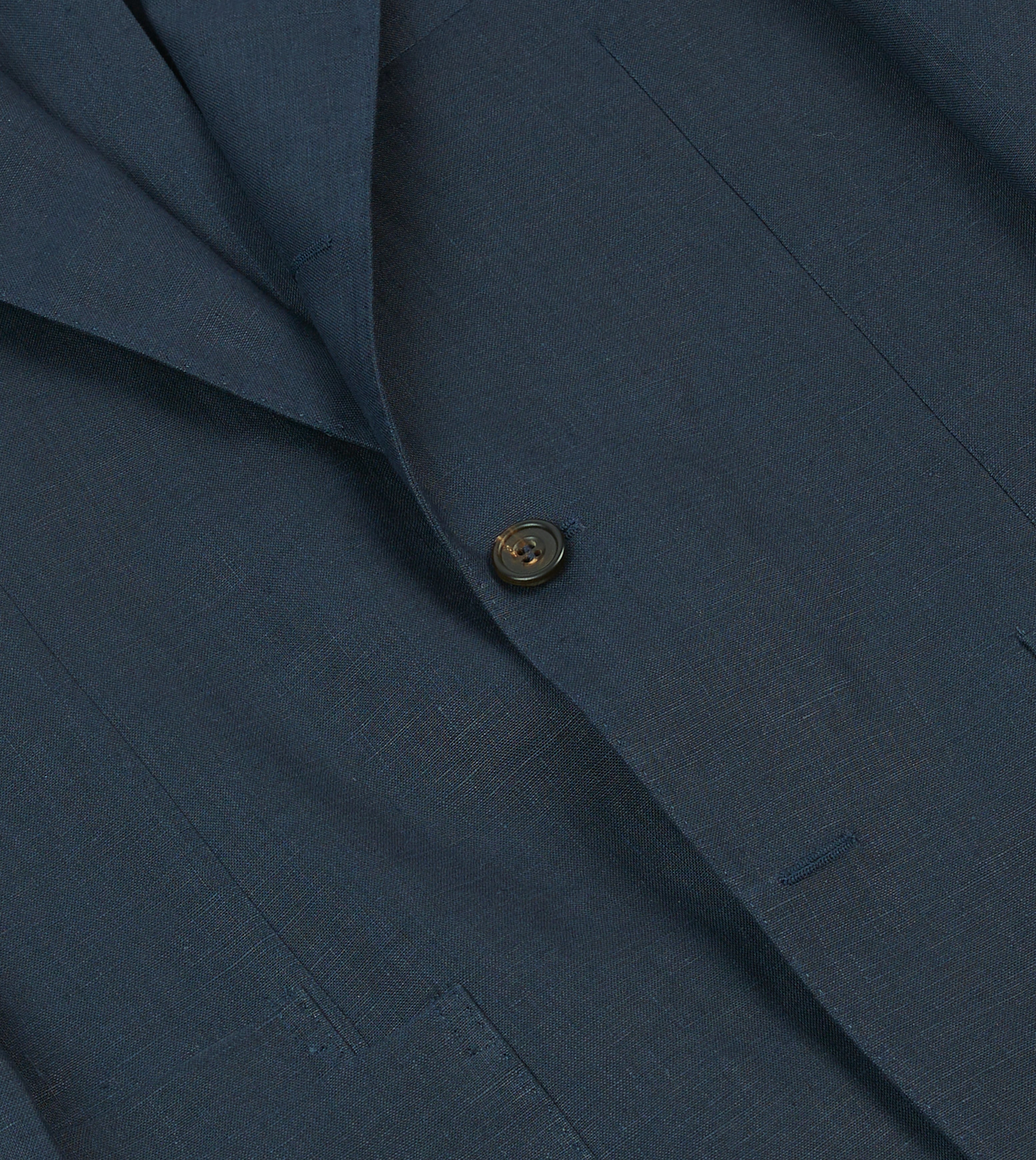 Navy Blue Irish Linen Tailored Blazer for Women - Elegant Formal Jacket for Office, Business Meetings & Special Occasions