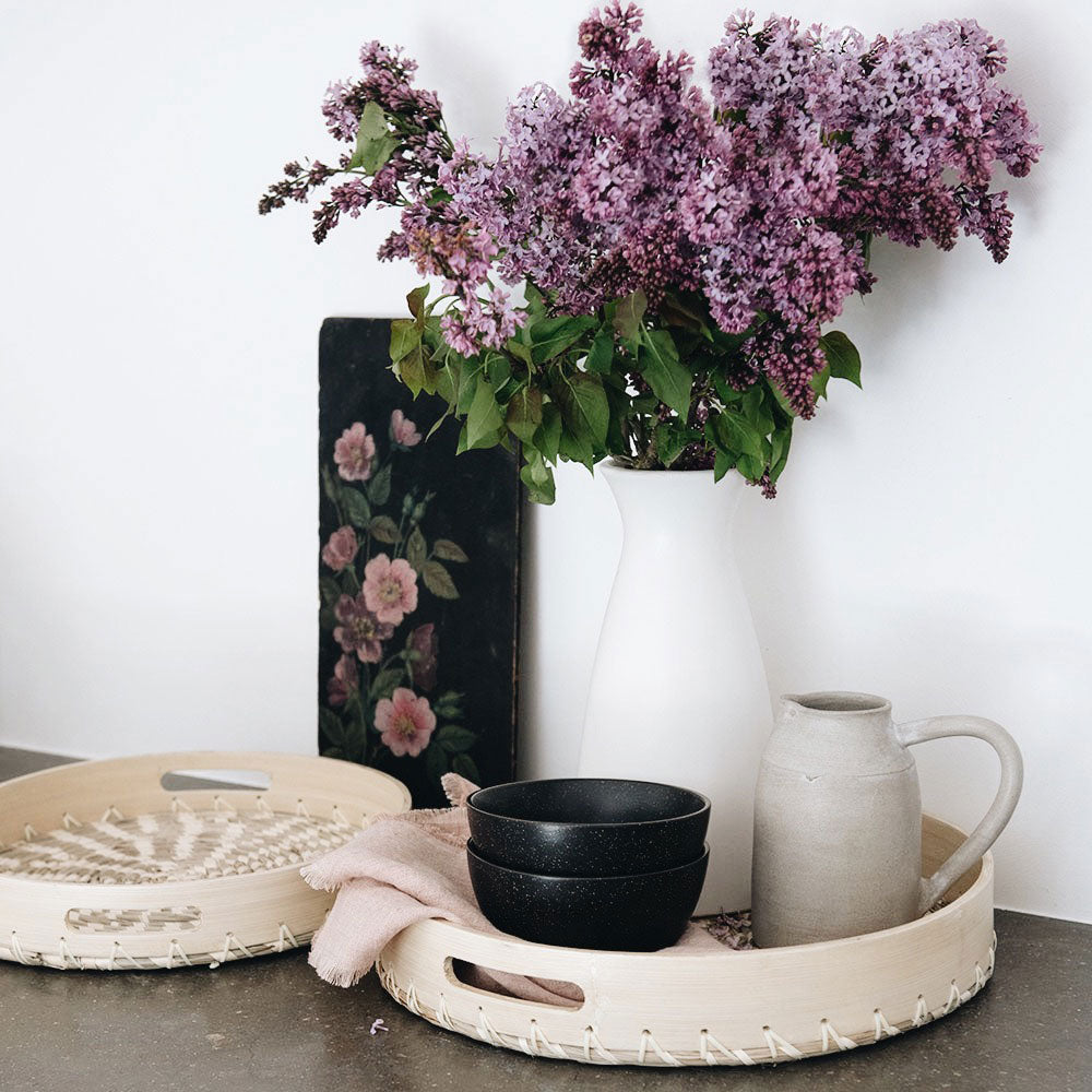 Lola Woven Bamboo Tray - Natural Eco-Friendly Serving Tray for Dining, Kitchen, and Home Decor | Perfect for Entertaining, Snacks, and Organizing Jewelry