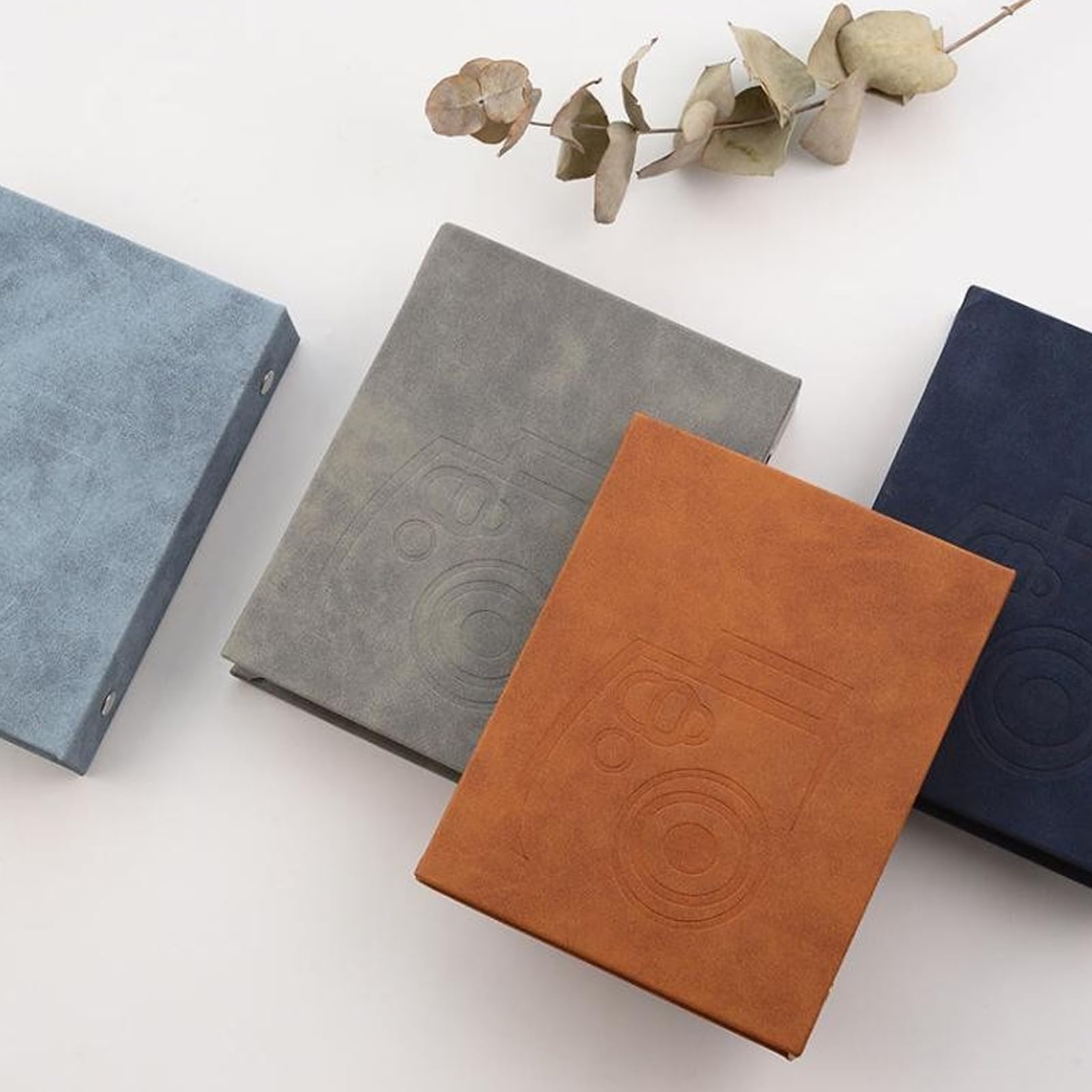 64-Pocket Suede Photo Album for Fujifilm Instax Mini 11/12/40/EVO/7+/7s/LiPlay/90/9 - 3 Inch Brown Leather Picture Keeper - Perfect for Weddings, Travel Memories & Scrapbooking