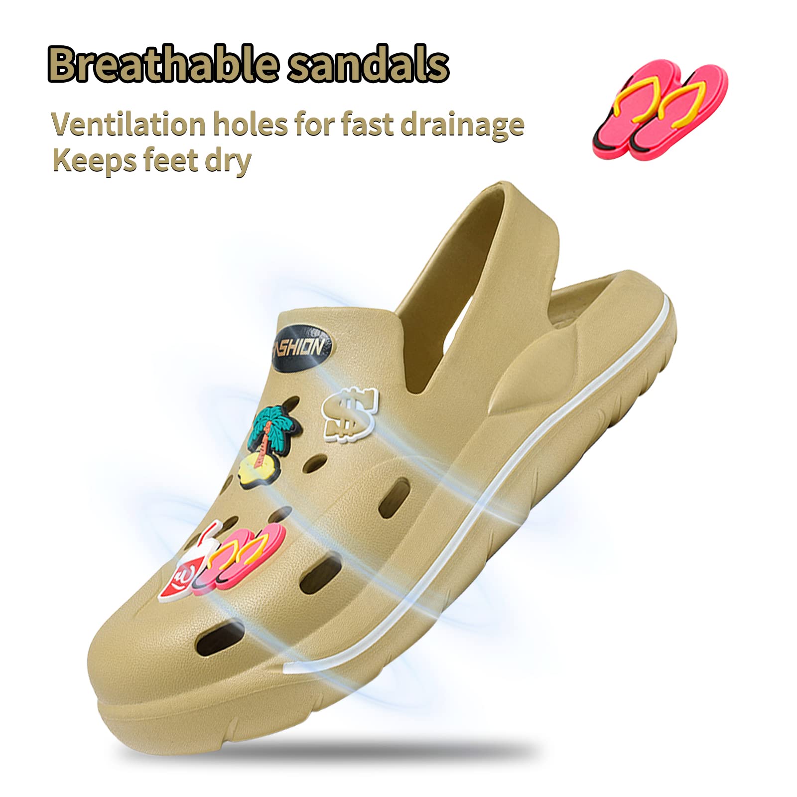Breathable Unisex Garden Clogs - Comfortable Slip-On Beach Sandals for Women & Men | Perfect for Summer, Gardening, Poolside & Outdoor Activities