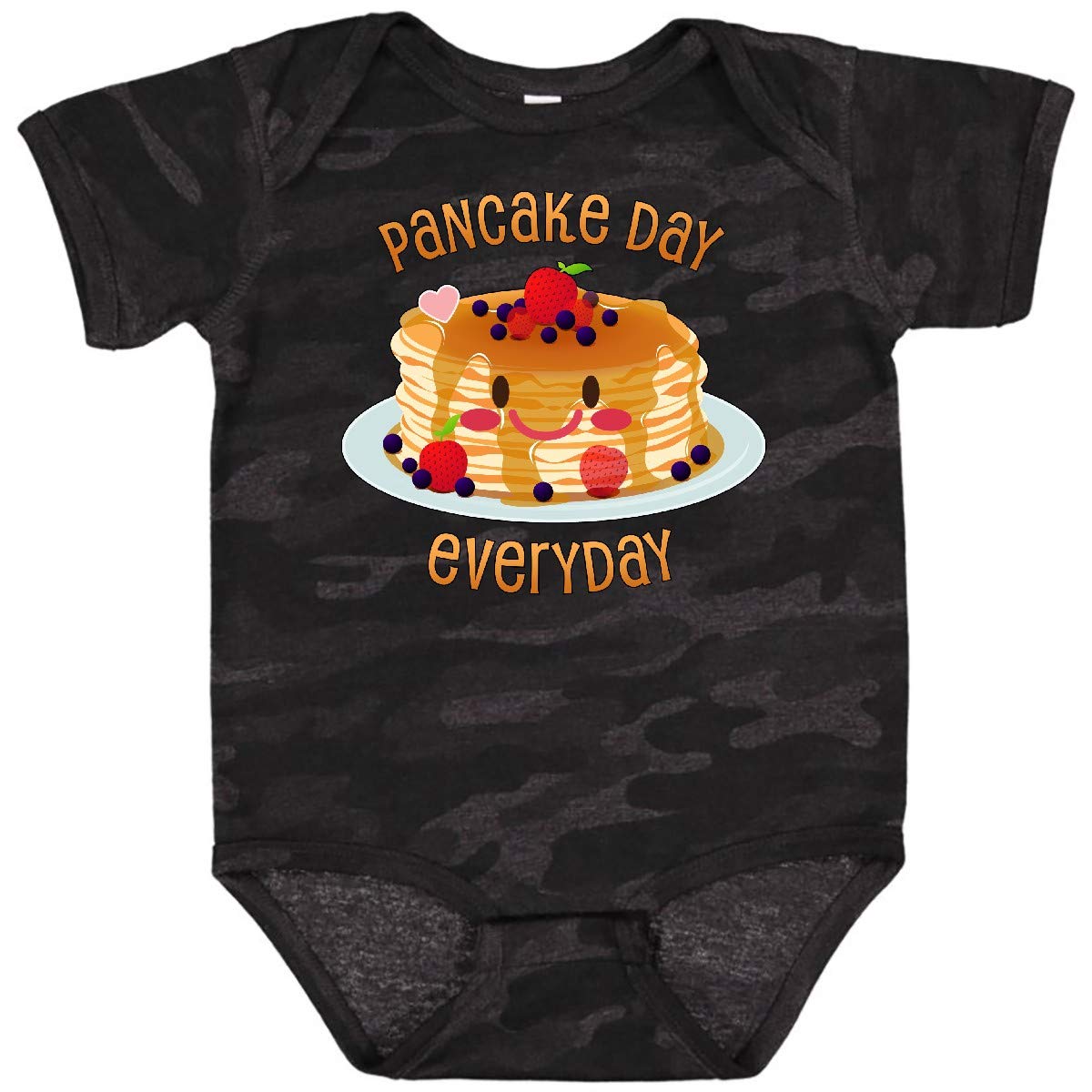 Inktastic Pancake Day Everyday - Smiling Stack of Pancakes Baby Bodysuit | Cute Infant Onesie for Breakfast Lovers | Perfect for Family Brunch & Baby Shower Gifts