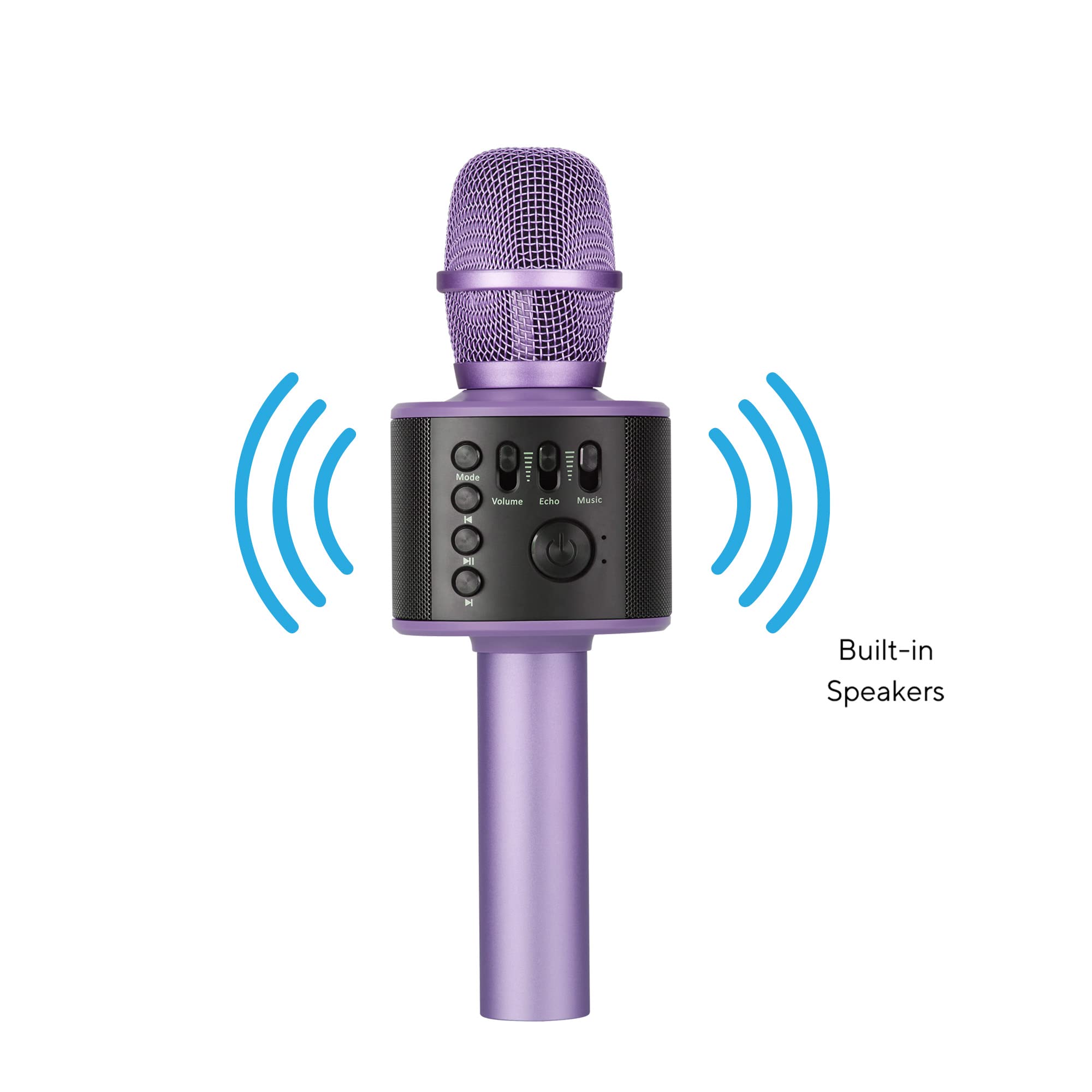 Core Innovations Wireless Bluetooth Karaoke Microphone with Built-in Speakers & HD Recording - Portable Handheld Mic for Kids & Adults (Lilac) | Perfect for Home Parties, Singing Practice & Travel Entertainment
