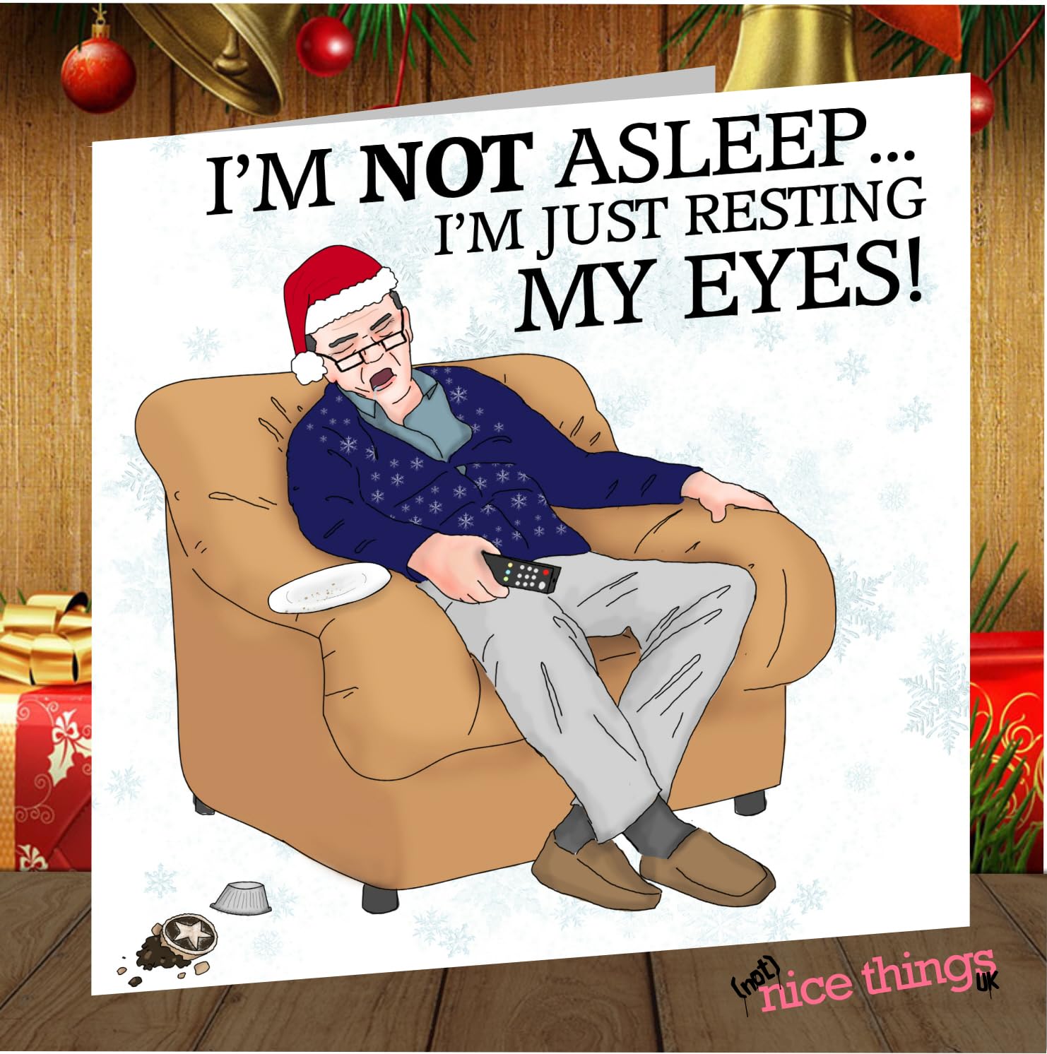 Funny Christmas Cards for Husband, Dad, Grandad & Brother - Personalized & Rude Holiday Greeting Cards 2024 - Perfect for Family Gifts, Office Exchange & Festive Humor