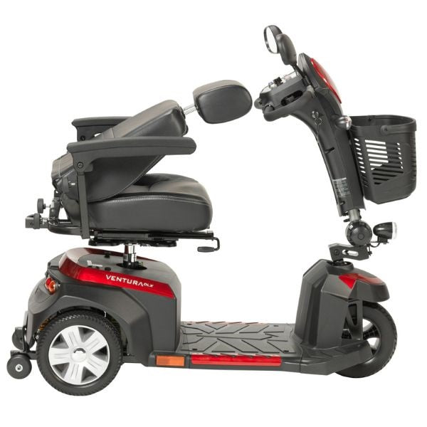 Drive Medical Ventura DLX Deluxe 3 Wheel Mobility Scooter - Lightweight Electric Scooter for Adults & Seniors - Indoor/Outdoor Use for Shopping, Travel & Daily Mobility