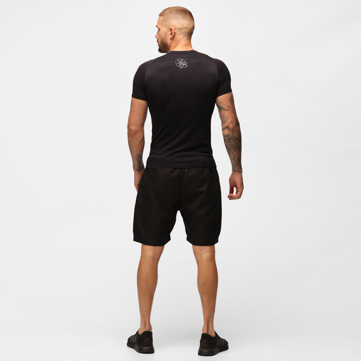 TKB Men's Black Performance Seamless T-Shirt - Moisture Wicking & Breathable Workout Tee for Gym, Running & Casual Wear