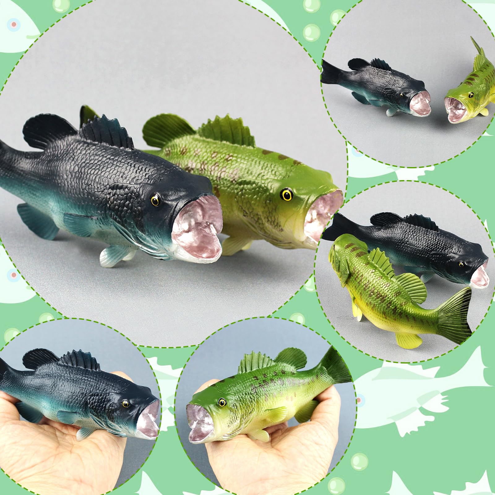 2-Piece Fishing Cake Topper Set - Fish-Themed Birthday Party Decorations for Cakes - Perfect for Fishing Enthusiast Birthday Parties, Baby Showers & Outdoor-Themed Celebrations
