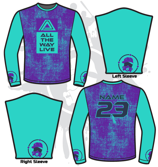 Fade Out Full Dye Long Sleeve Jersey - Breathable Performance Shirt for Men & Women - Perfect for Running, Gym Workouts & Outdoor Sports