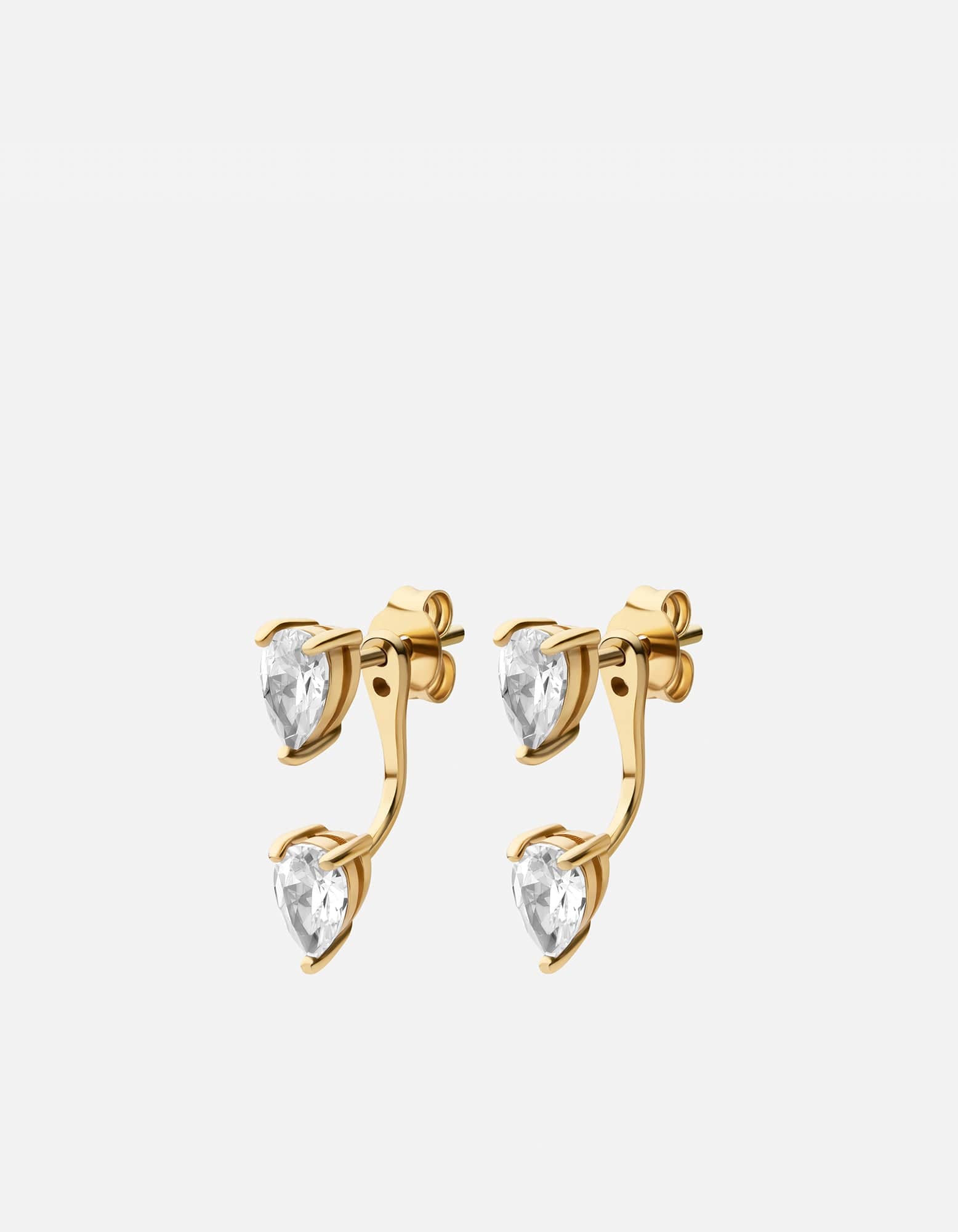 Nalani Gold Vermeil & Sapphire Ear Jacket - Elegant Dangle Earrings for Women | Perfect for Parties, Weddings & Evening Events