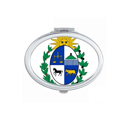 DIYthinker Uruguay & South America National Emblem Mirror - Portable Folding Double-Sided Makeup Mirror with Case (Perfect for Travel, Home Vanity & Handbag)