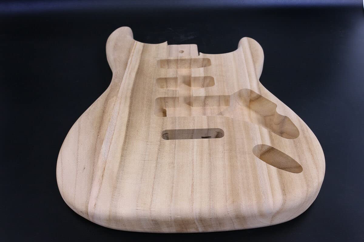 Premium Paulownia Wood Electric Guitar Body Blank - Unfinished Sanded SSH Style for DIY Guitar Builders | Perfect for Custom Electric Guitar Projects & Replacement Parts