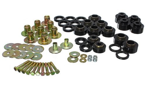 Energy Suspension 3.4170G Black Polyurethane Body Mount Kit with Hardware - Durable Performance Upgrade for Trucks, SUVs & Off-Road Vehicles